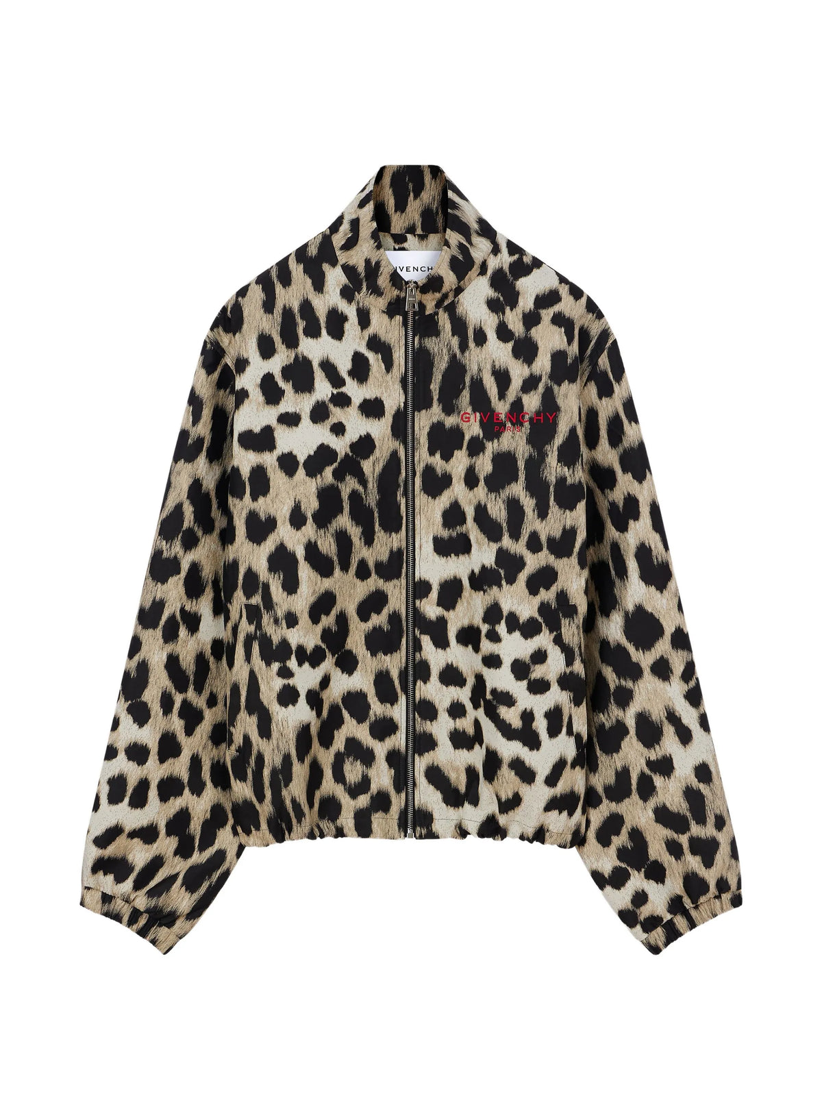 Couture Seam leopard-jacquard windbreaker