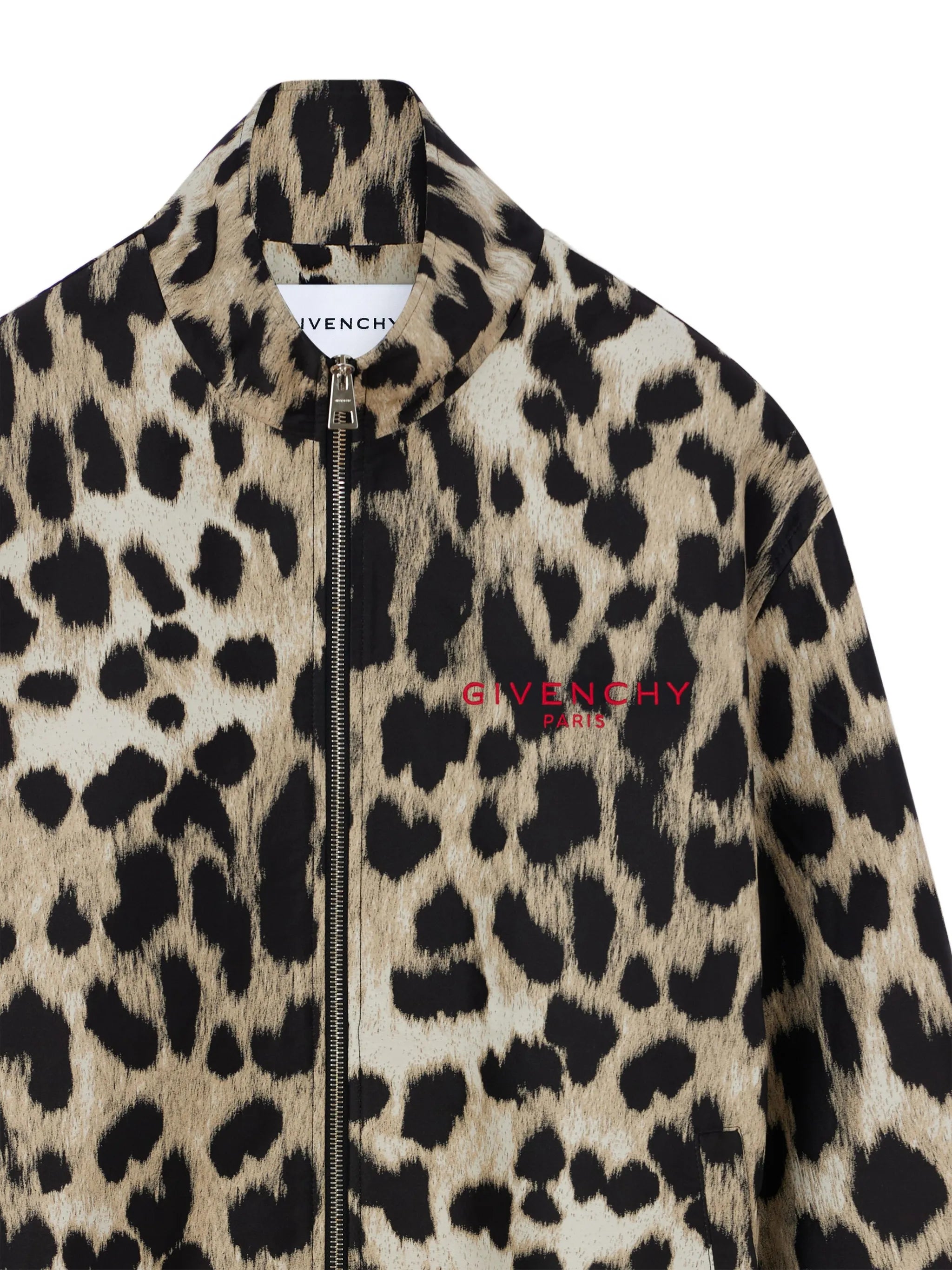 Couture Seam leopard-jacquard windbreaker