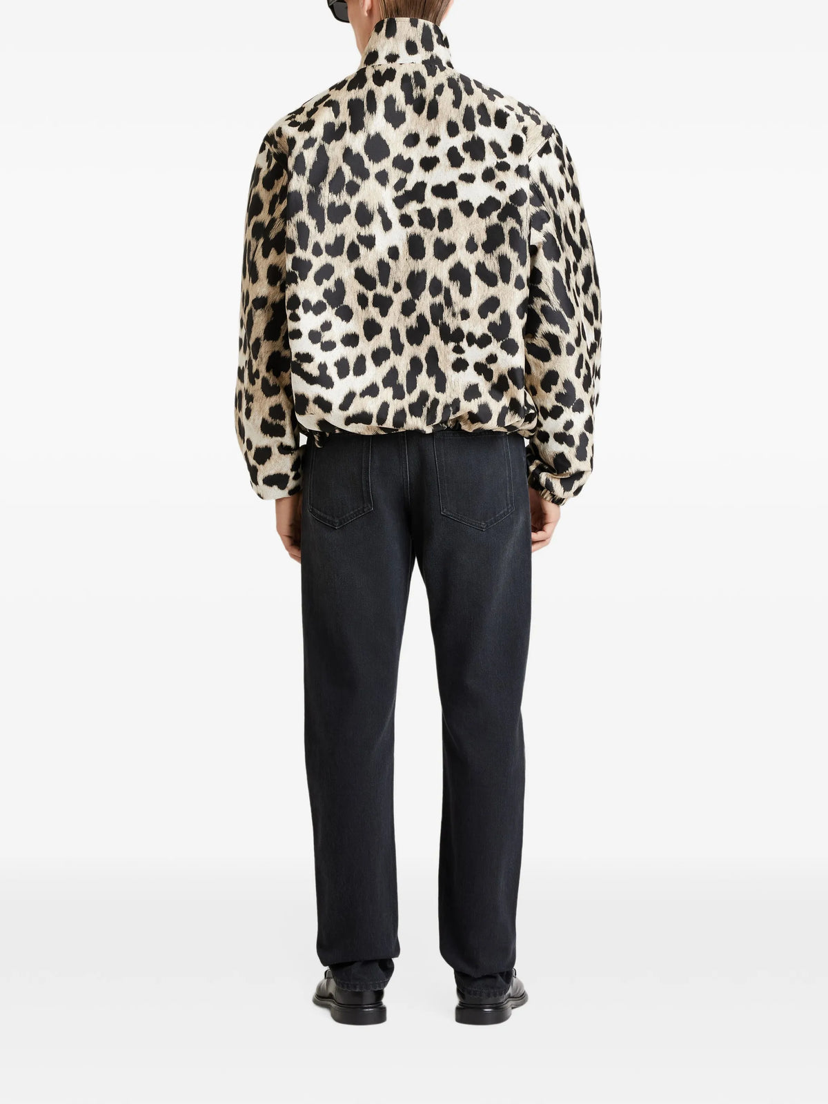Couture Seam leopard-jacquard windbreaker