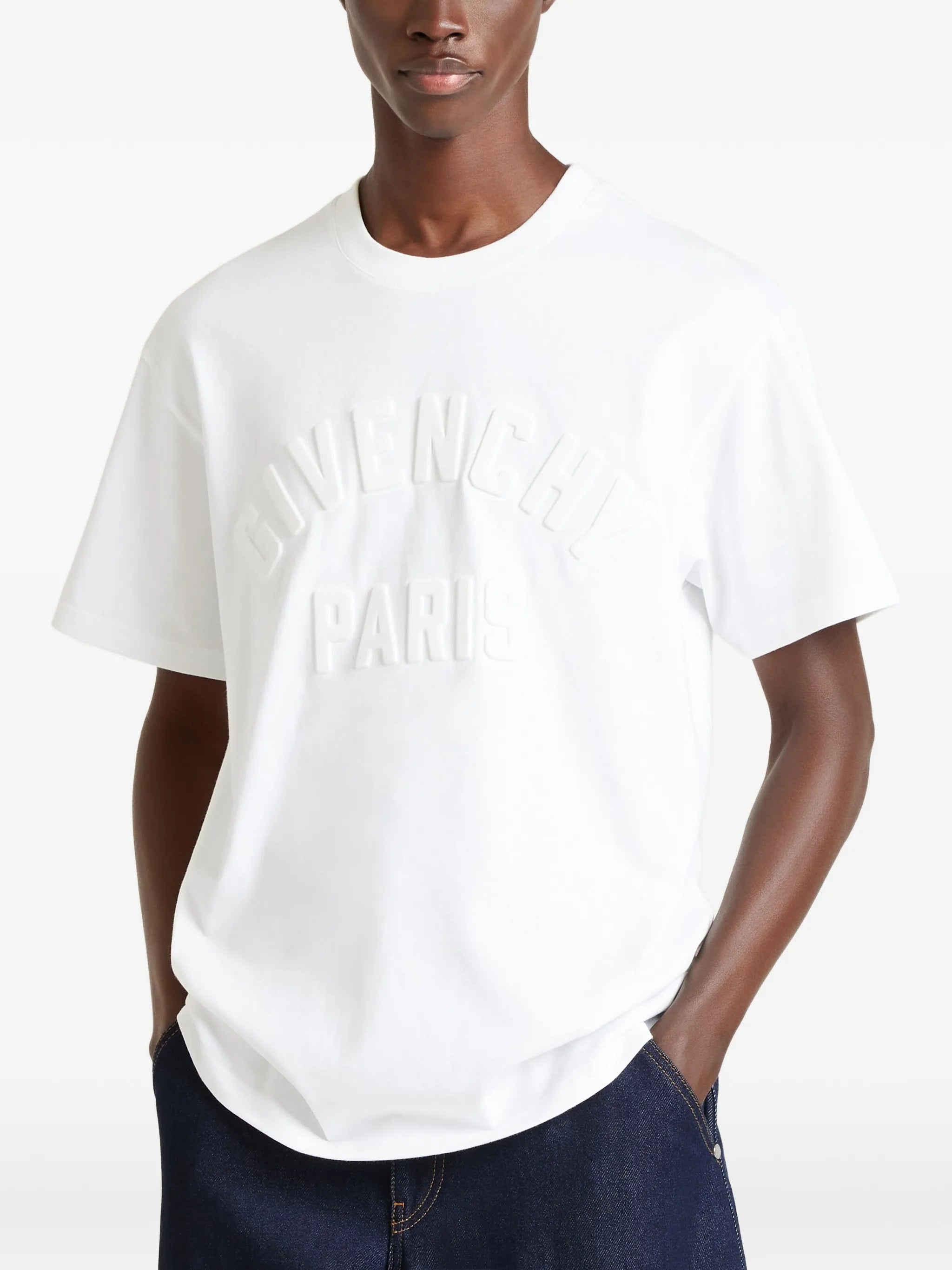 T-shirt in cotton with embossed Givenchy Paris