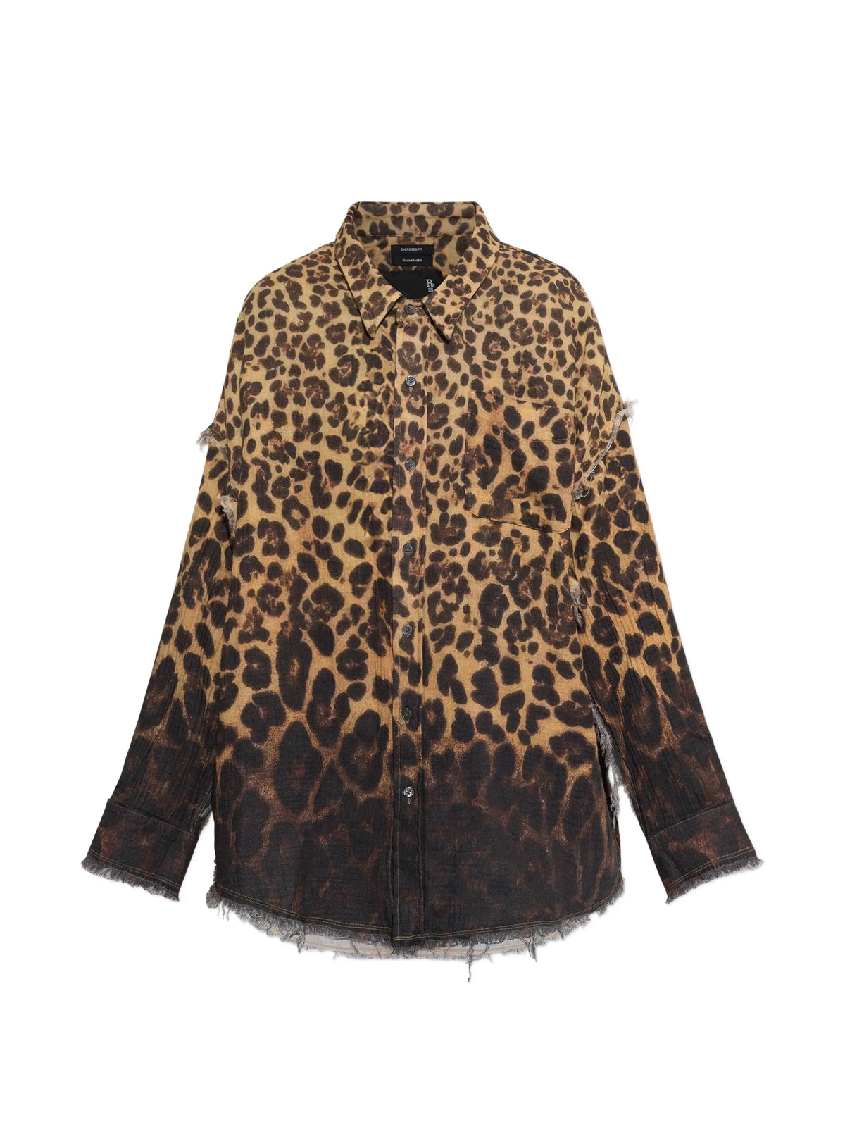 leopard-print frayed shirt