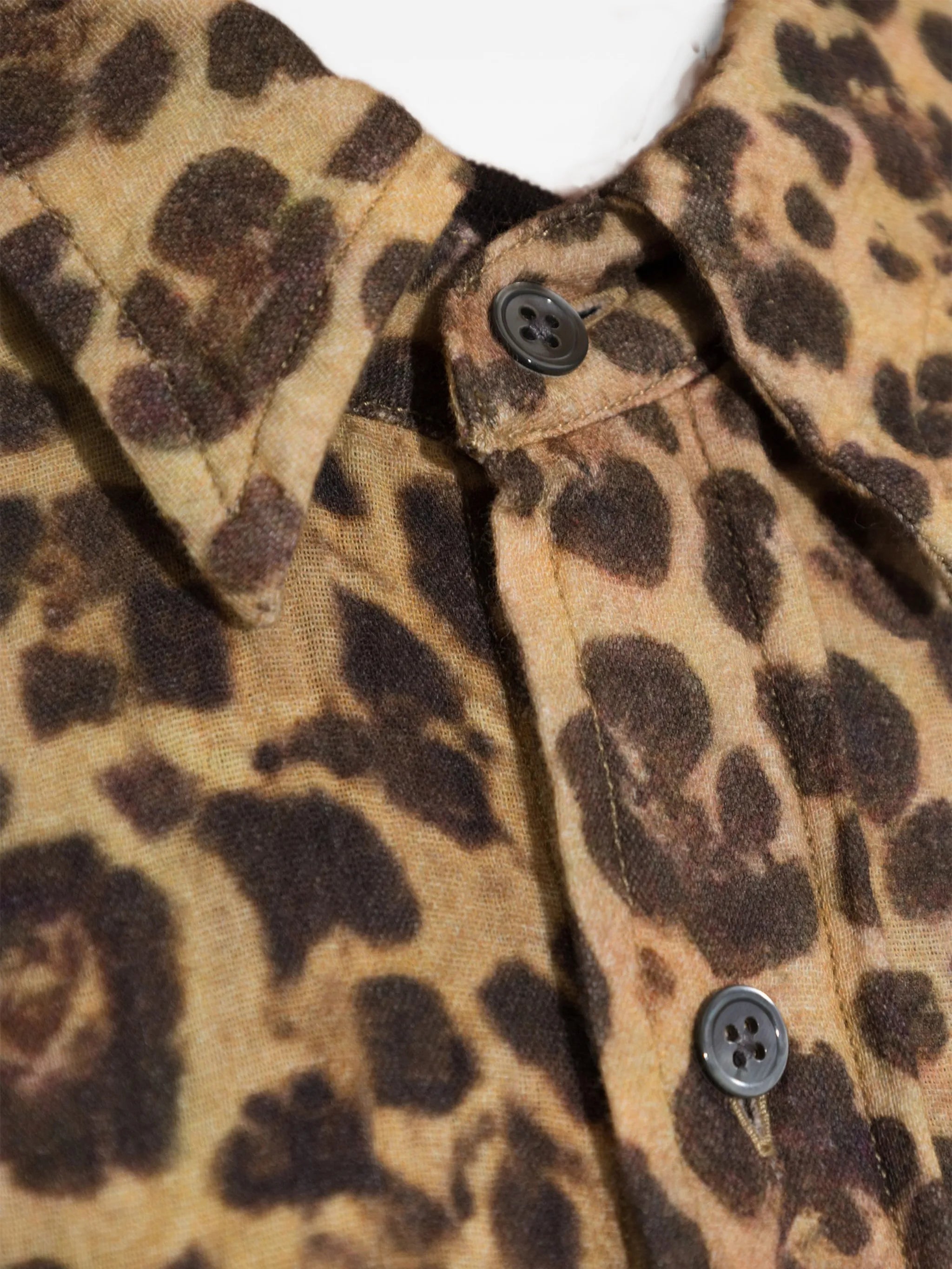 leopard-print frayed shirt