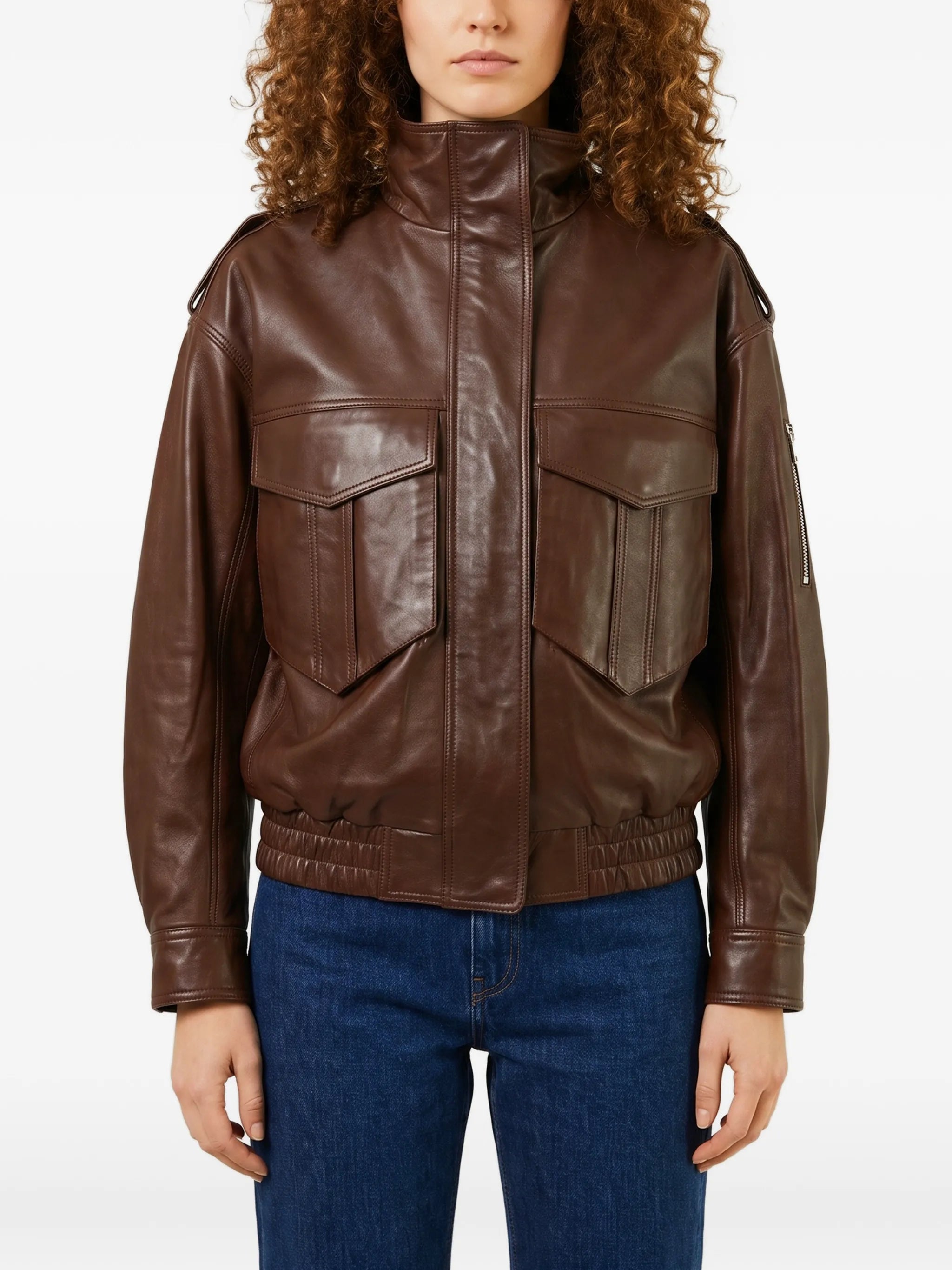 leather bomber jacket