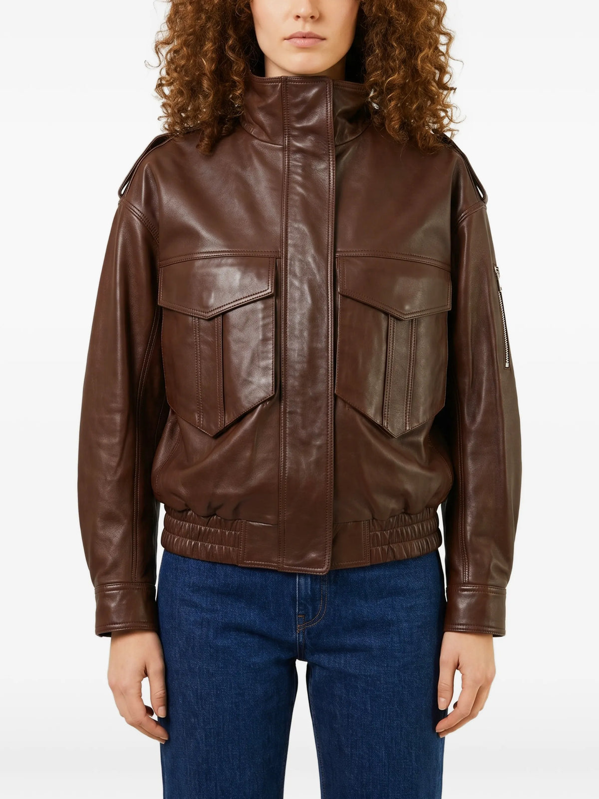 leather bomber jacket