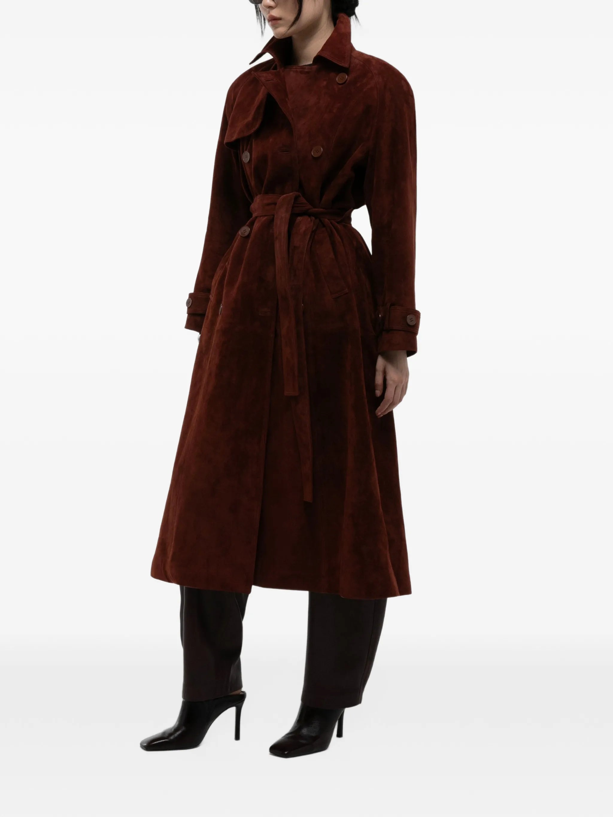 Corrin suede trench coat