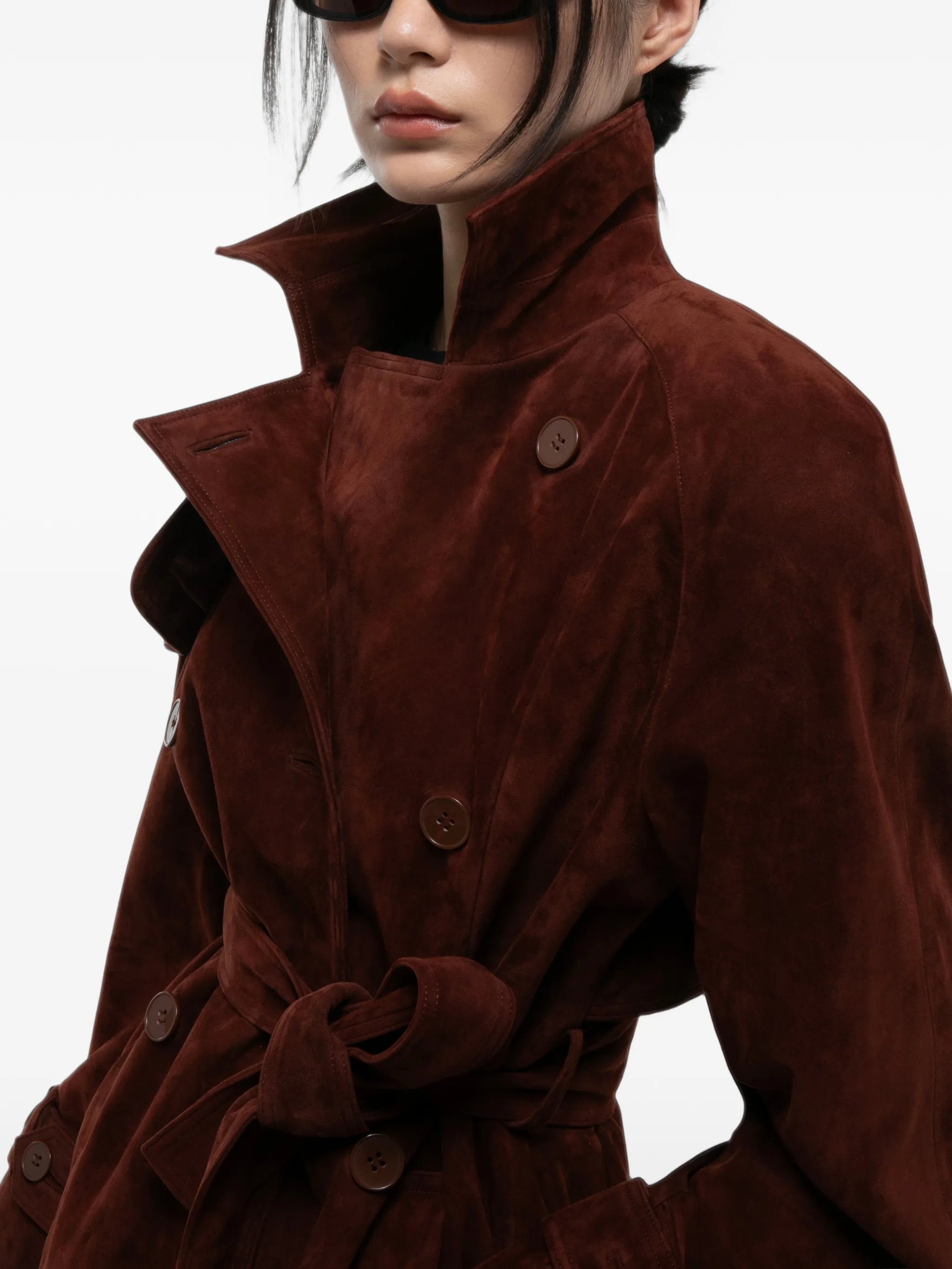 Corrin suede trench coat