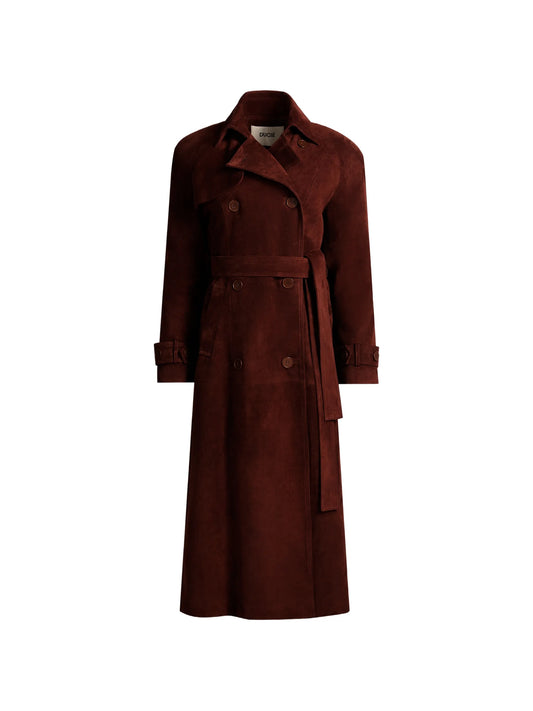 Corrin suede trench coat