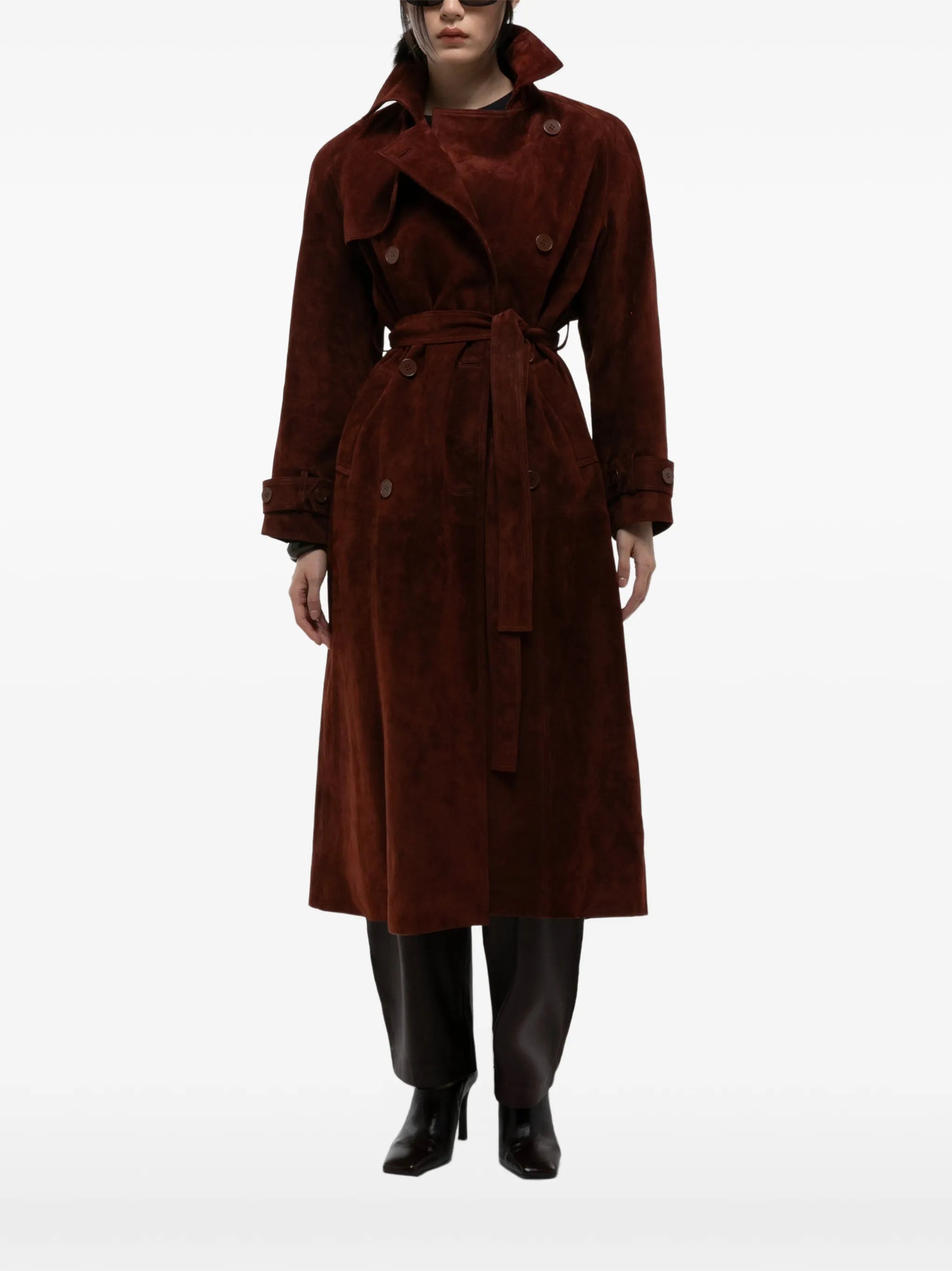 Corrin suede trench coat
