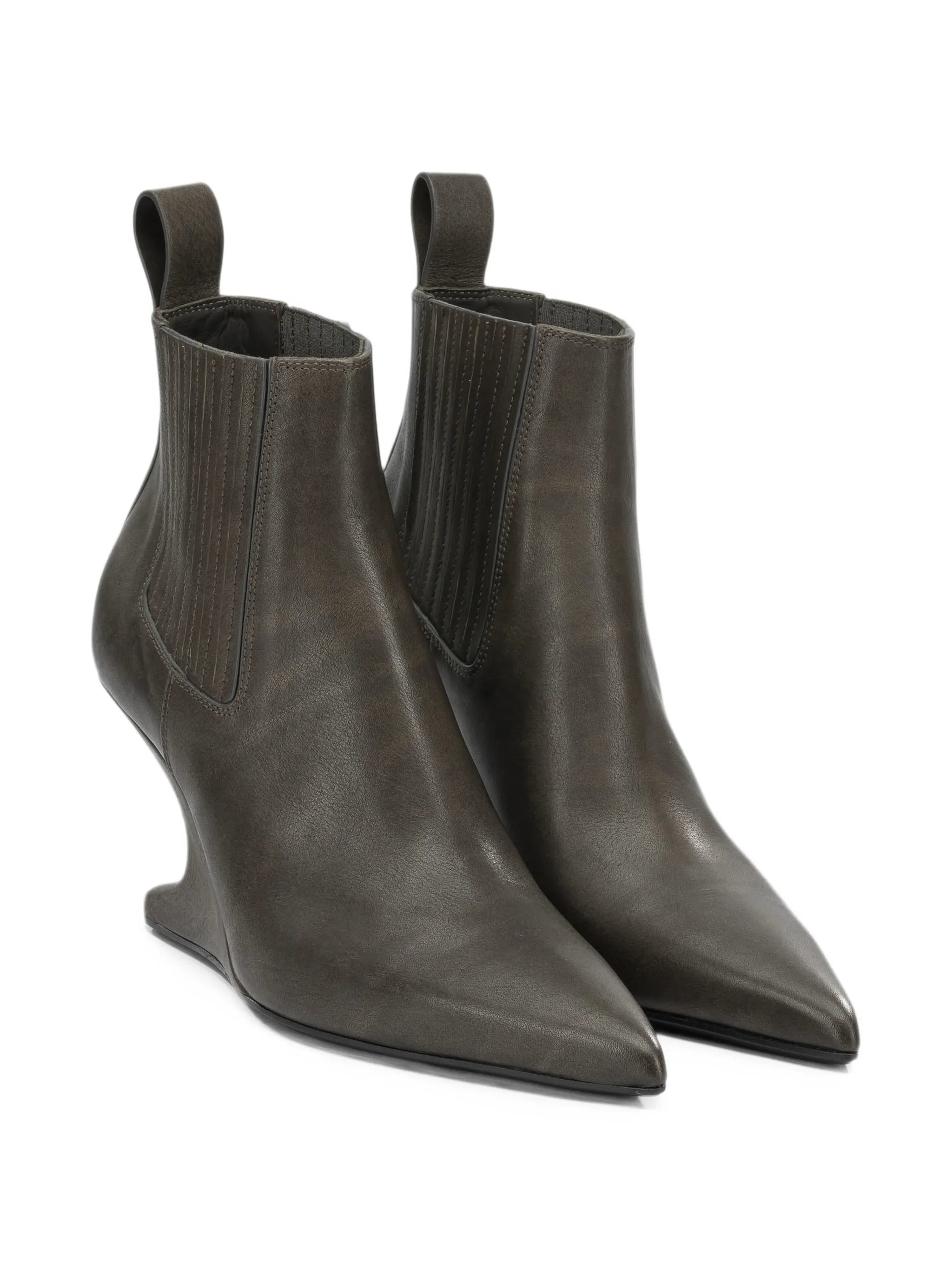 sculptural-wedge ankle boots