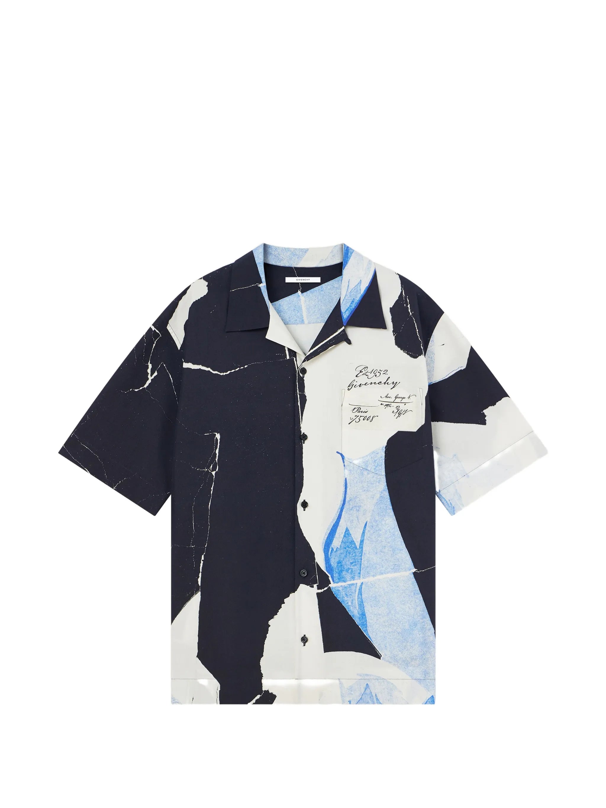 shirt in cotton and silk with Collage print