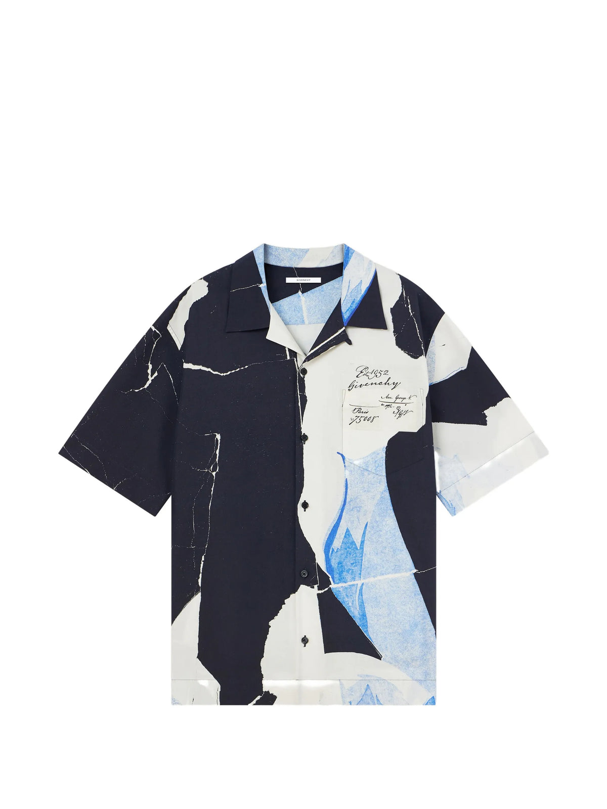 shirt in cotton and silk with Collage print