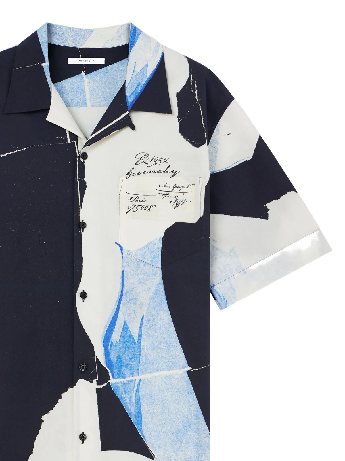 shirt in cotton and silk with Collage print