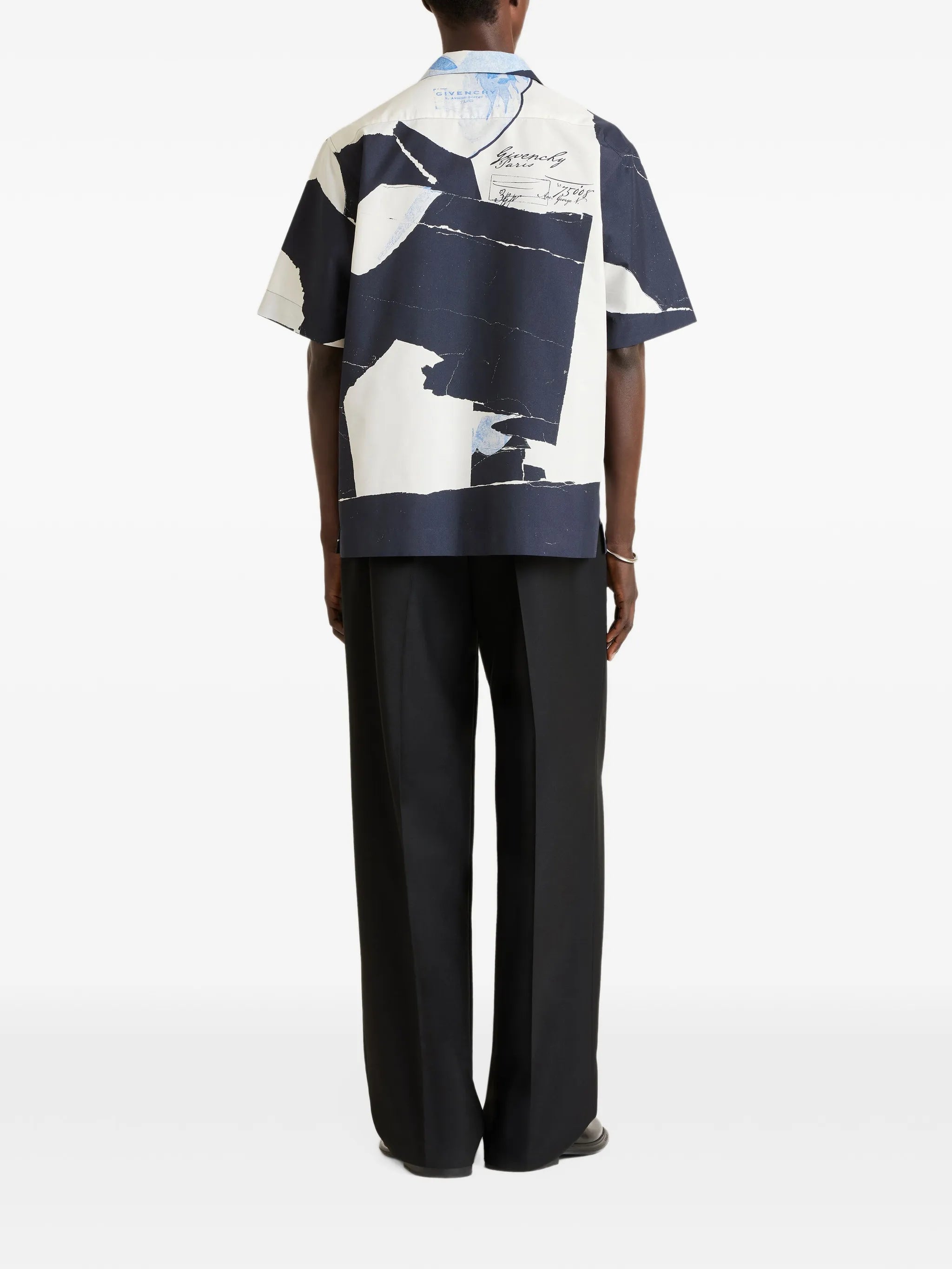 shirt in cotton and silk with Collage print