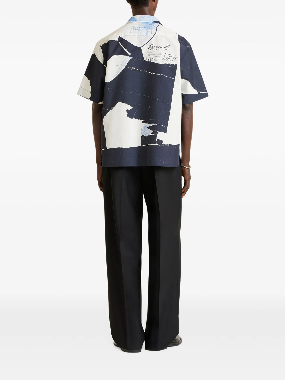 shirt in cotton and silk with Collage print