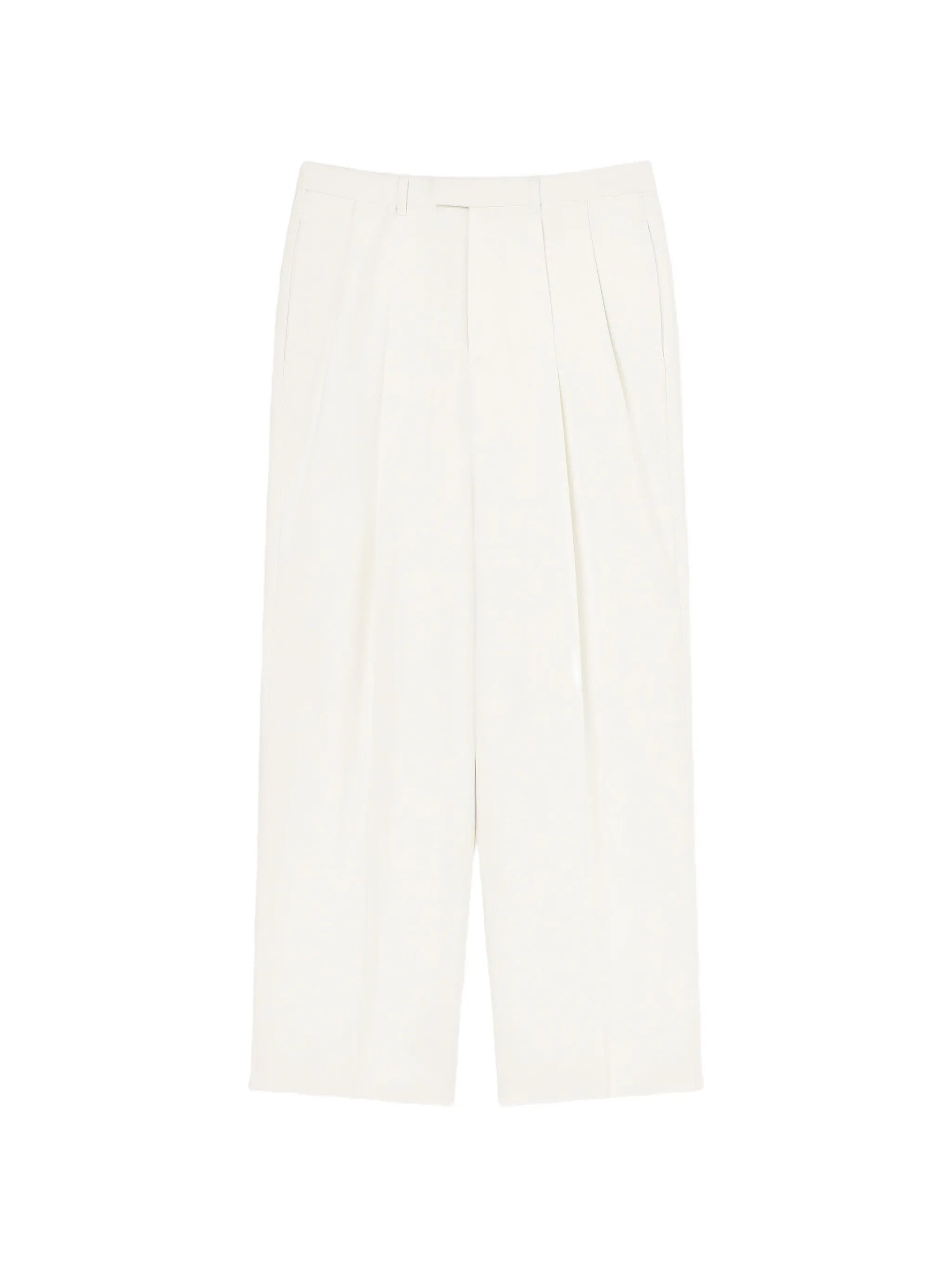 double pleat pants in wool and silk