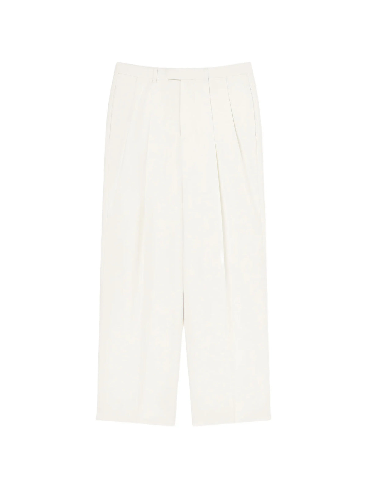 double pleat pants in wool and silk