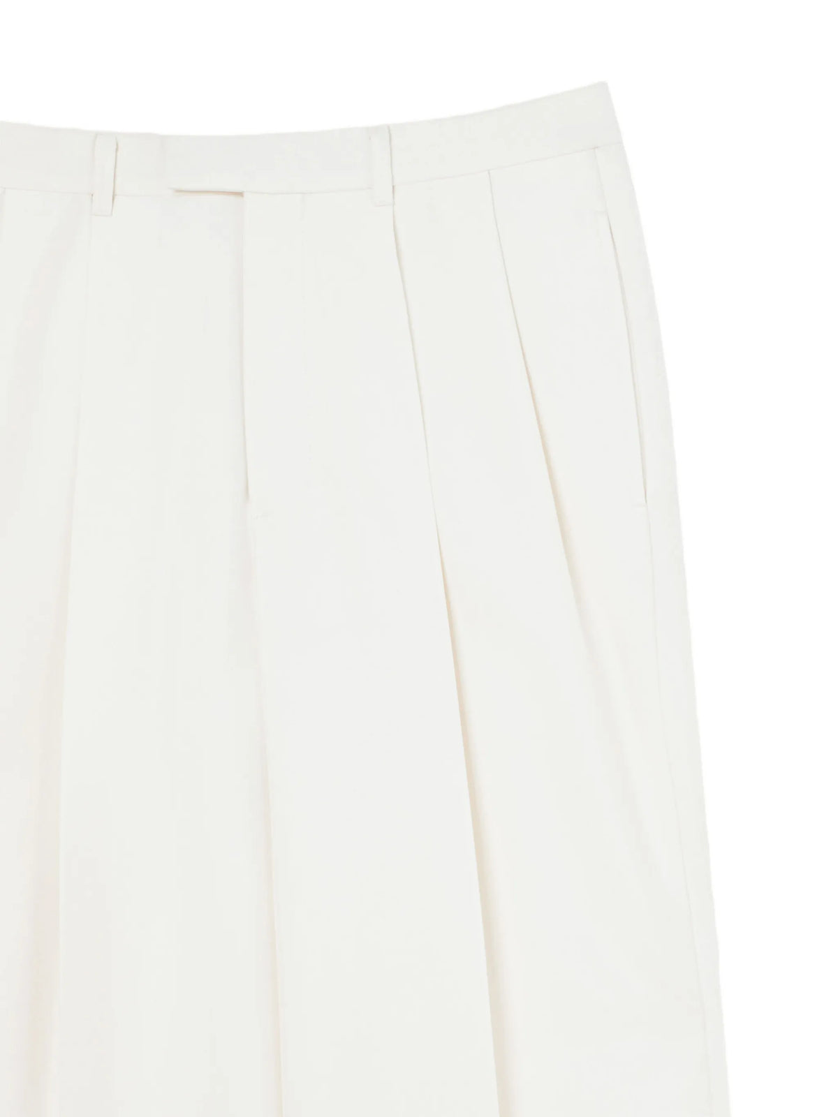 double pleat pants in wool and silk