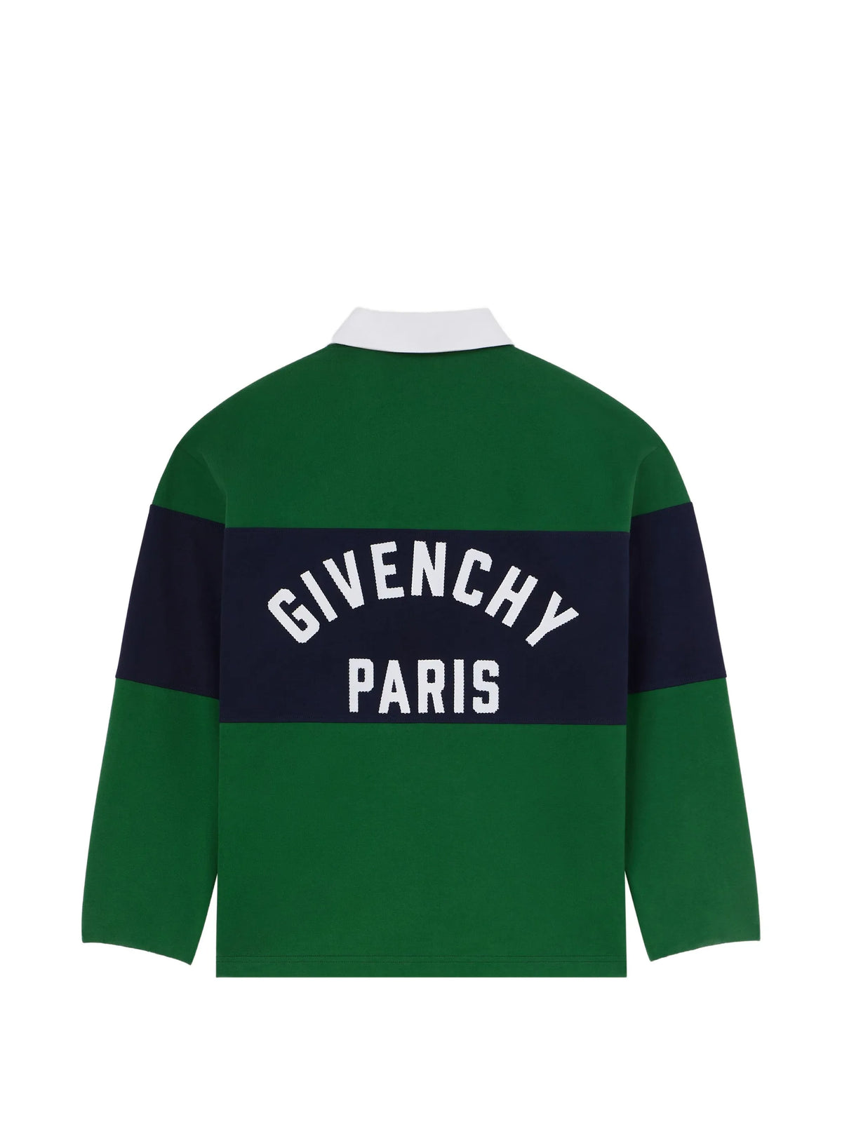 bicolor polo in cotton with Givenchy Paris embroidery