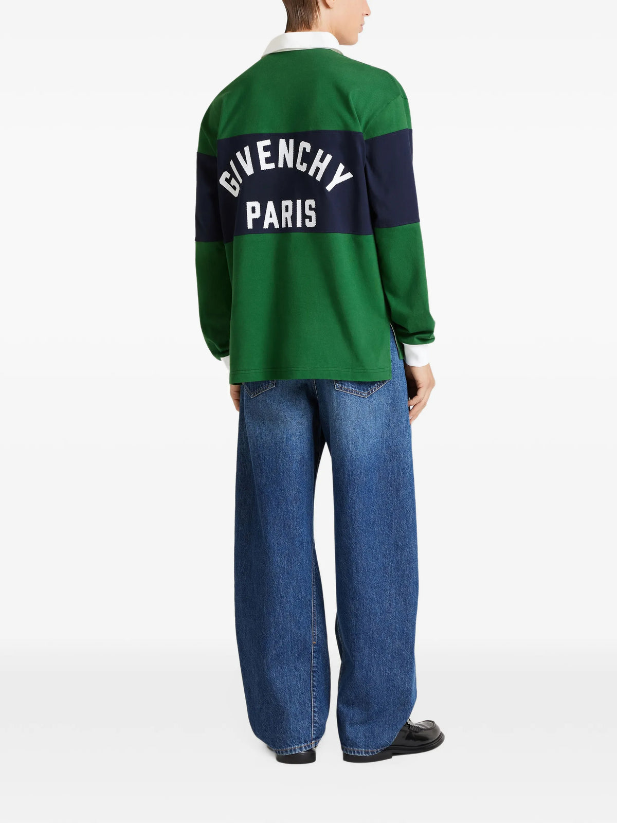bicolor polo in cotton with Givenchy Paris embroidery