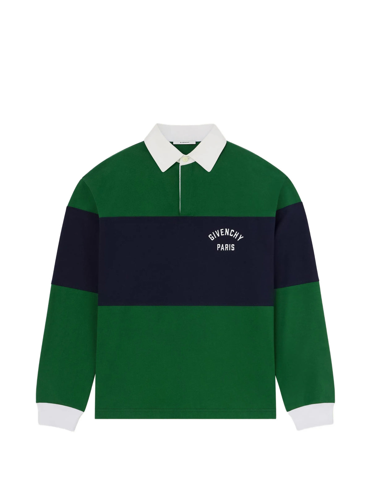bicolor polo in cotton with Givenchy Paris embroidery