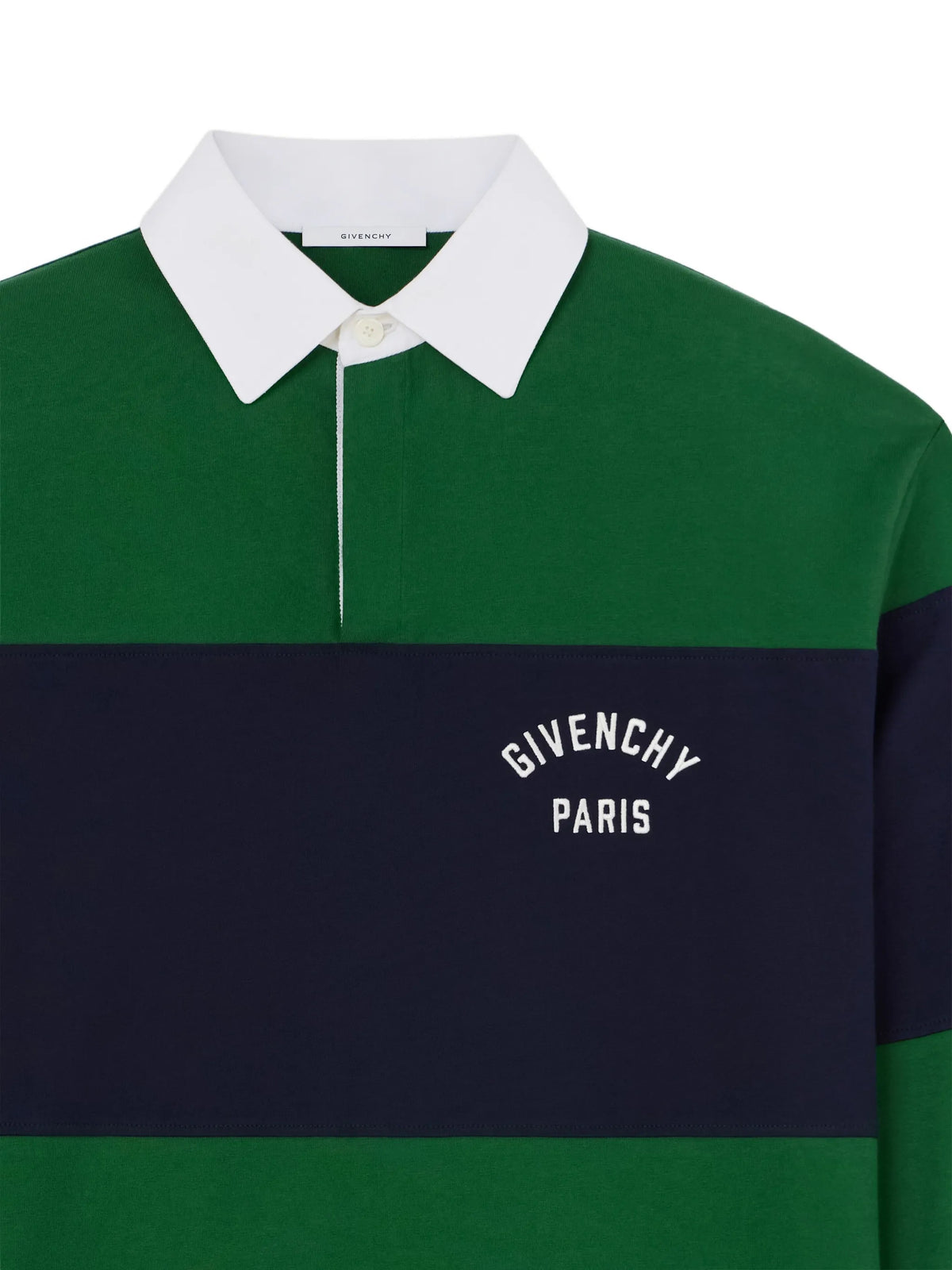 bicolor polo in cotton with Givenchy Paris embroidery