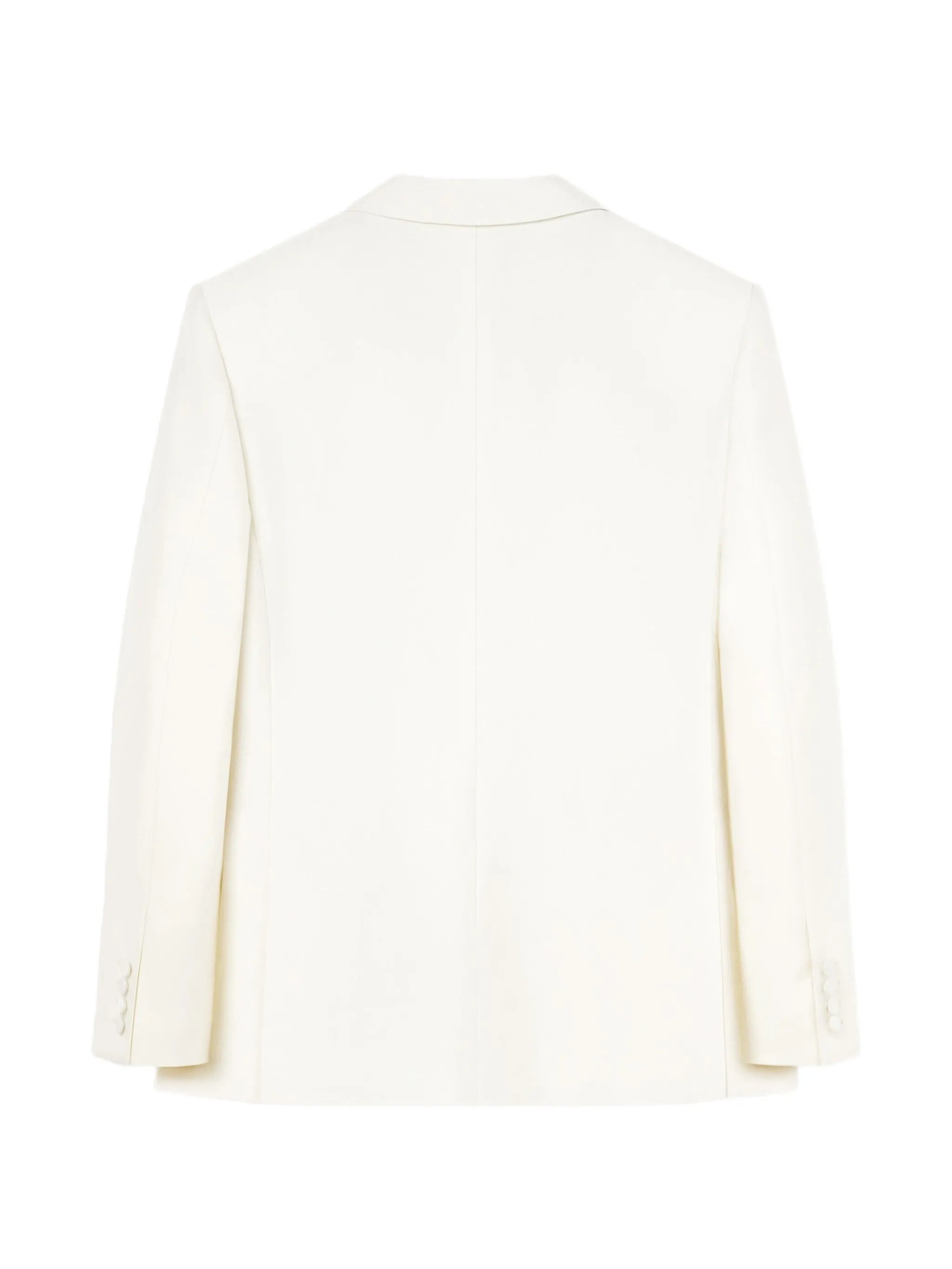 double-breasted fitted jacket in wool and silk
