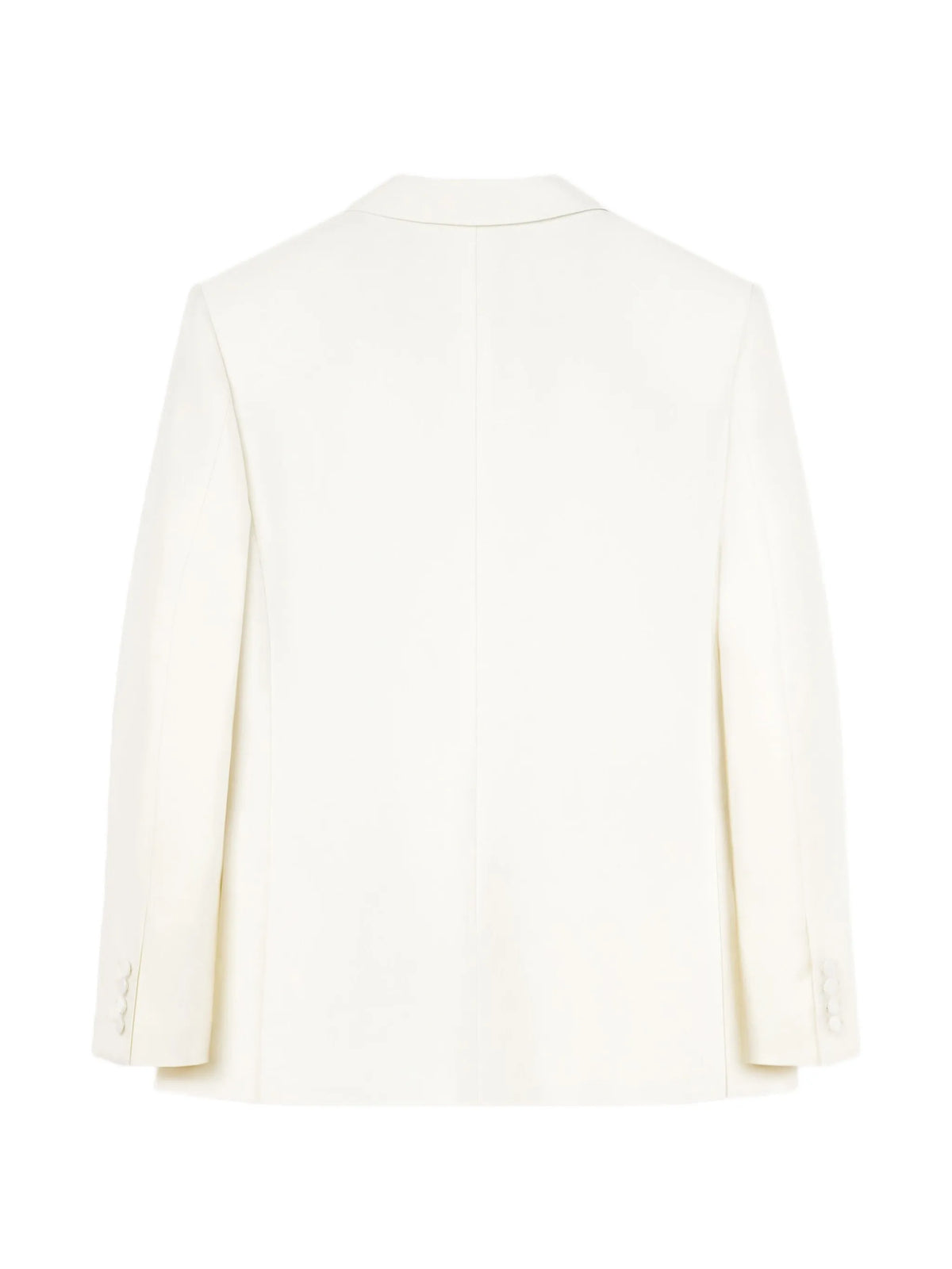 double-breasted fitted jacket in wool and silk