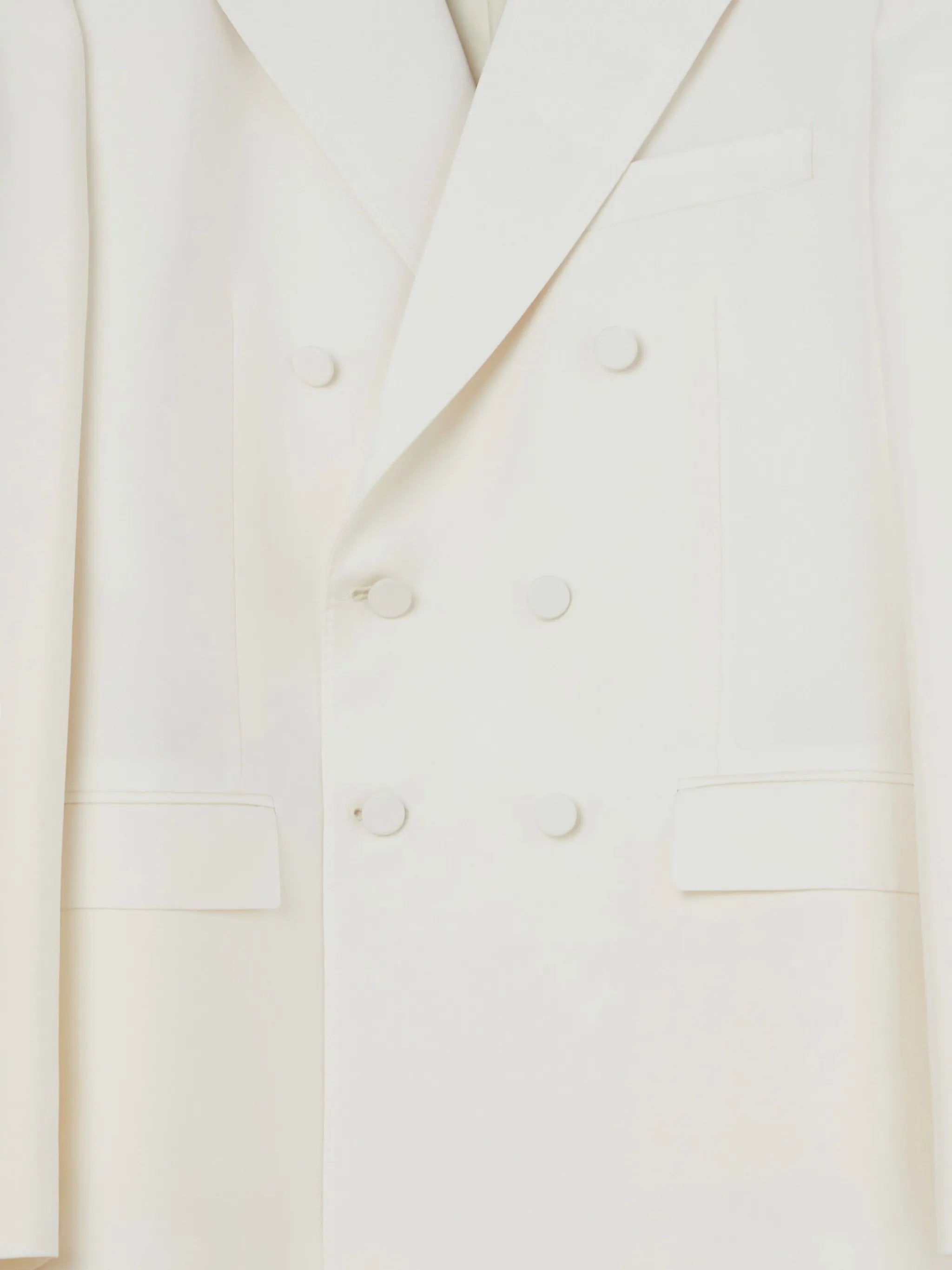 double-breasted fitted jacket in wool and silk