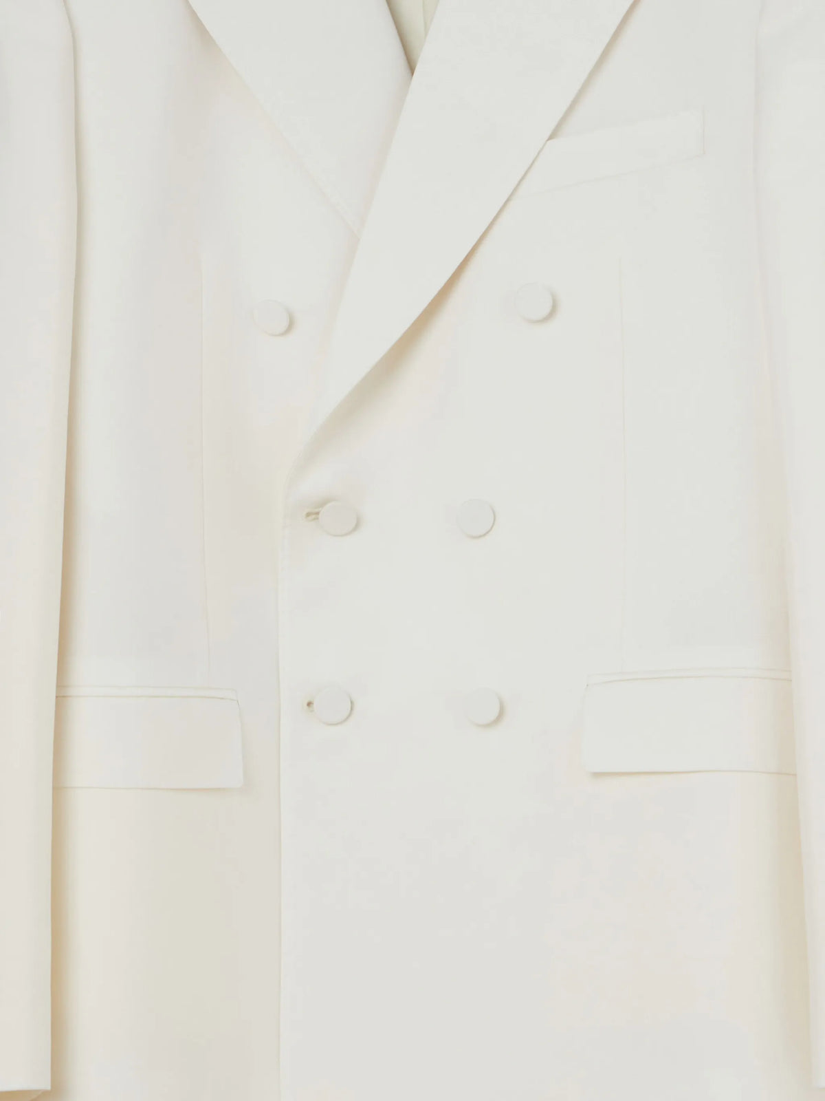 double-breasted fitted jacket in wool and silk
