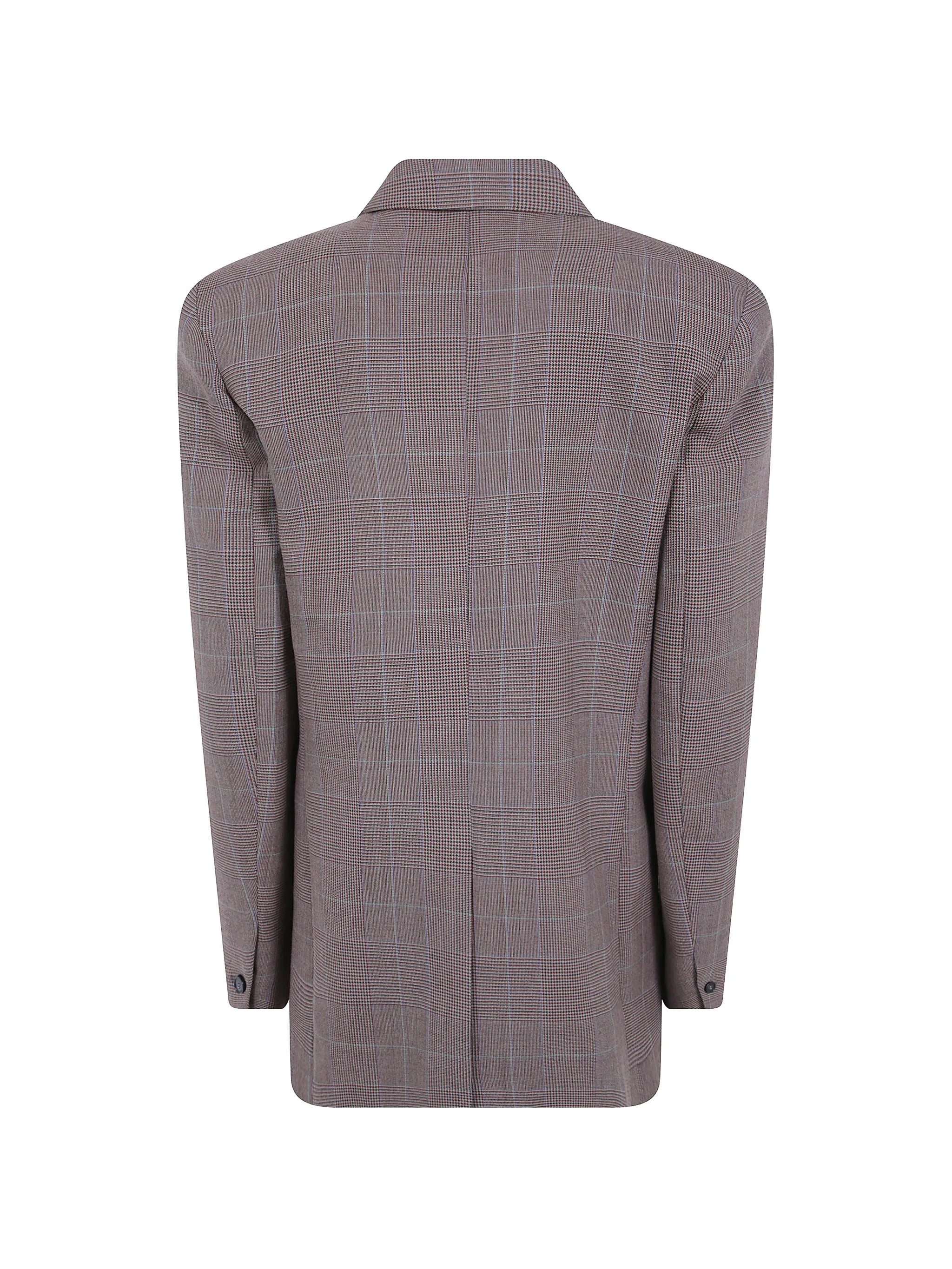 double-breasted Prince of Wales check blazer