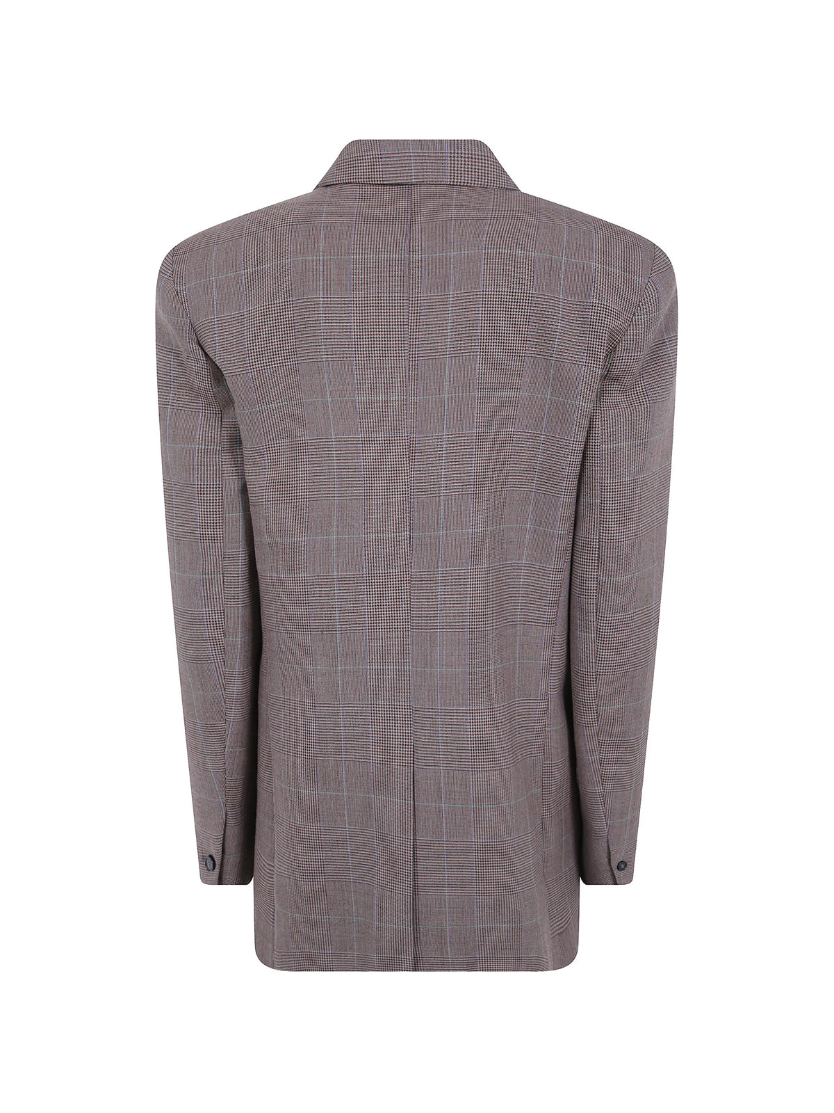 double-breasted Prince of Wales check blazer