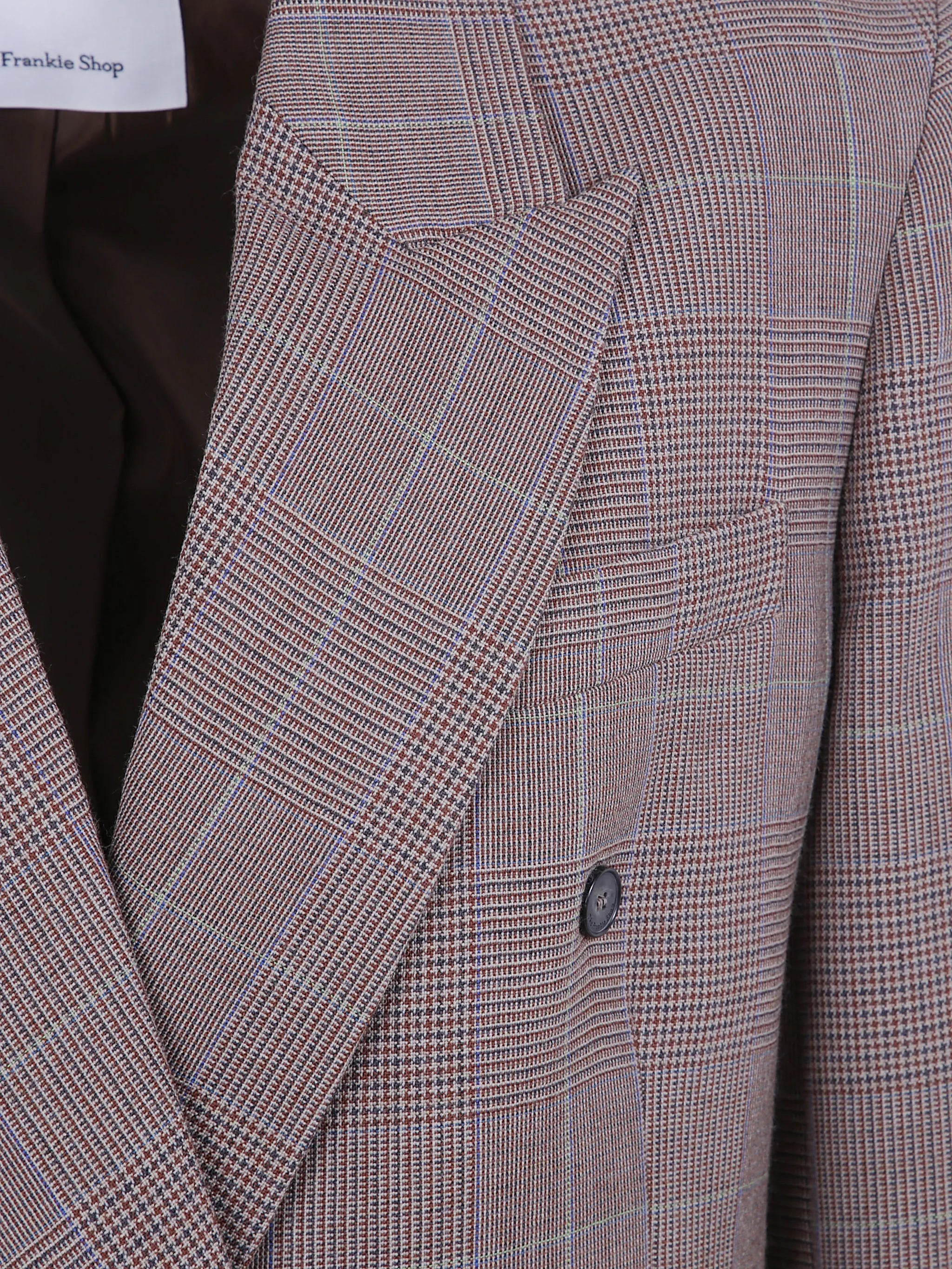 double-breasted Prince of Wales check blazer