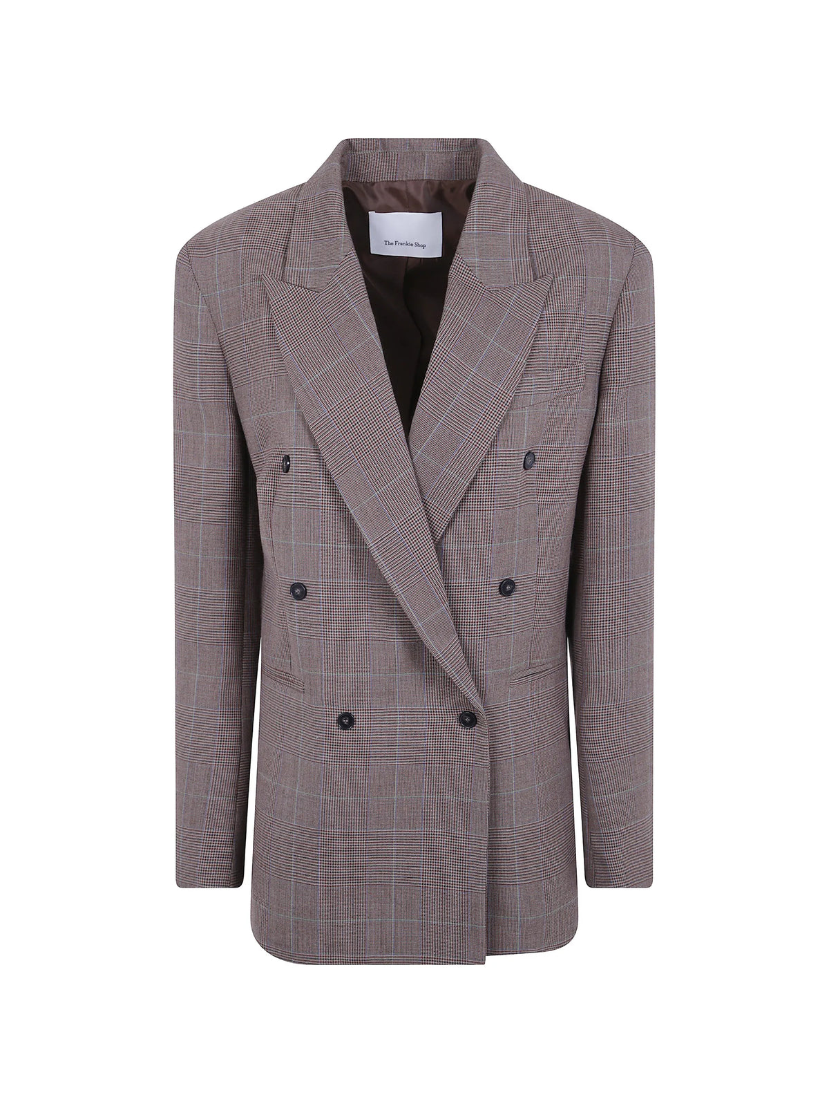 double-breasted Prince of Wales check blazer