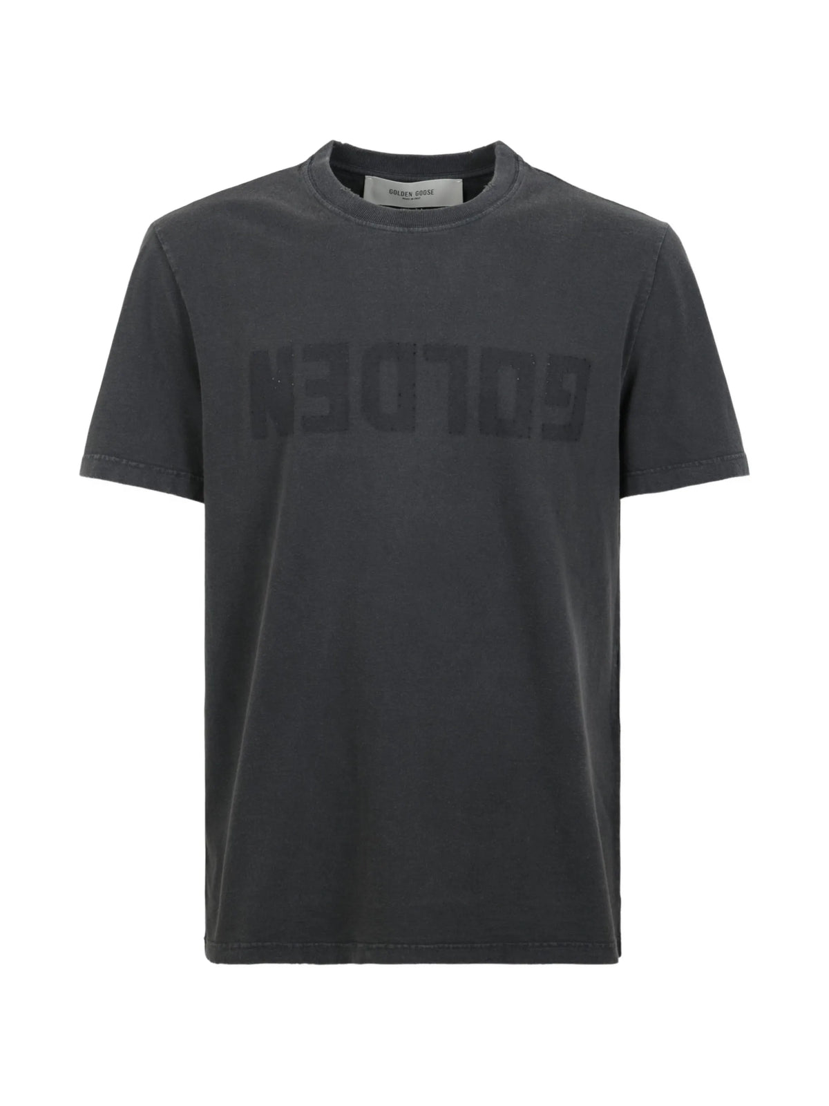 anthracite gray T-shirt with distressed treatment