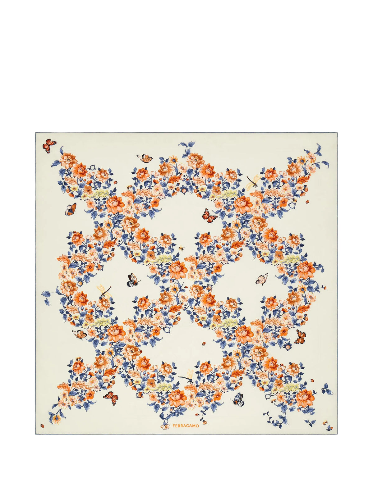 Ramages print silk jacquard scarf