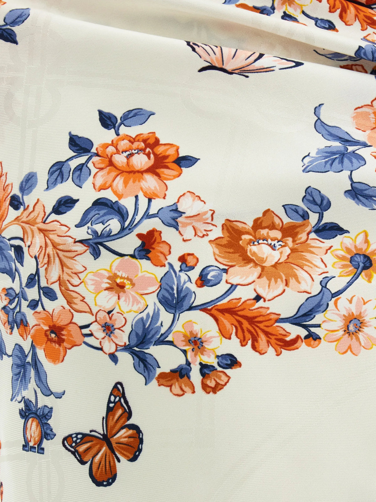 Ramages print silk jacquard scarf
