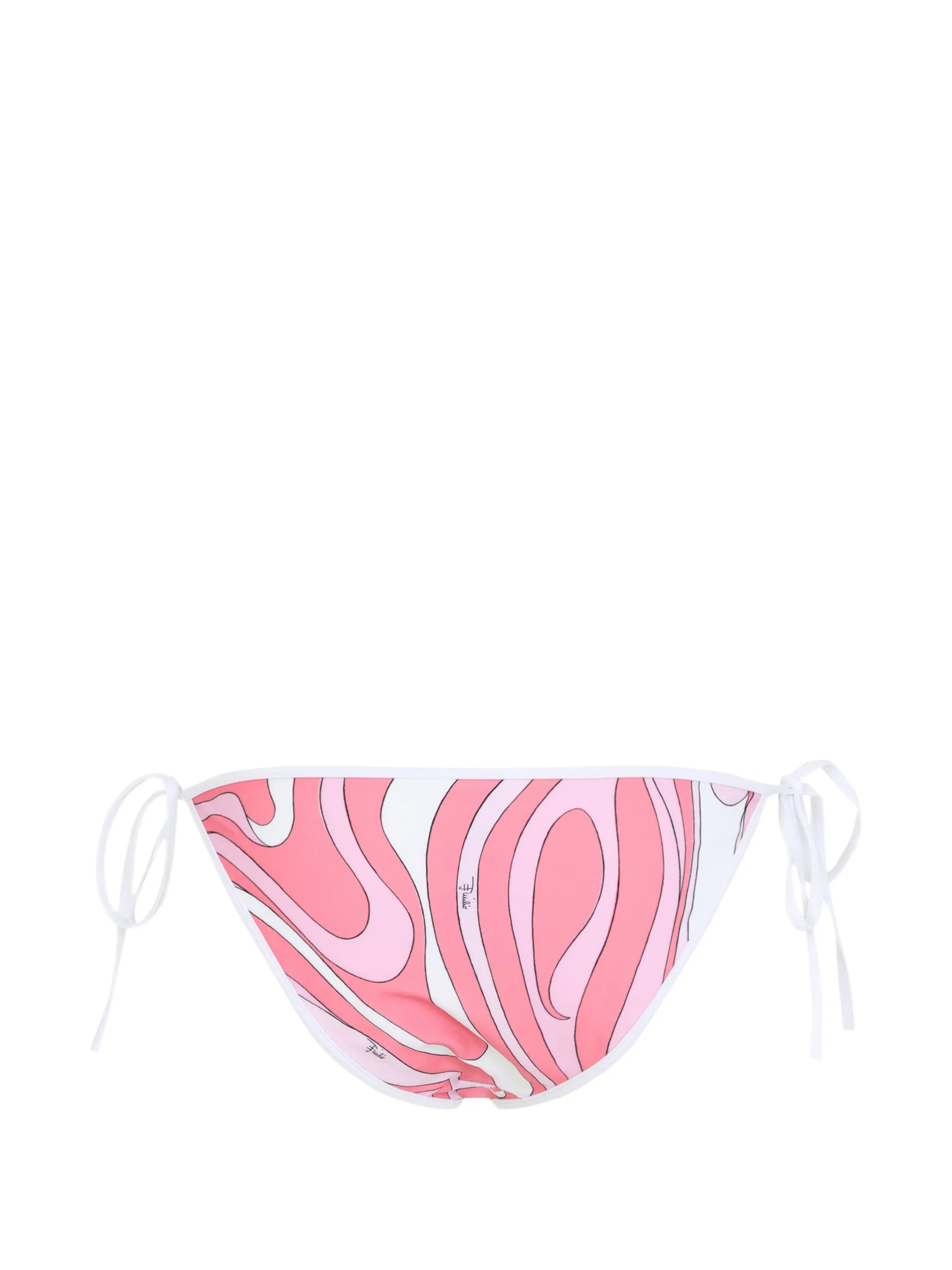 Marmo-print side-tie bikini bottoms