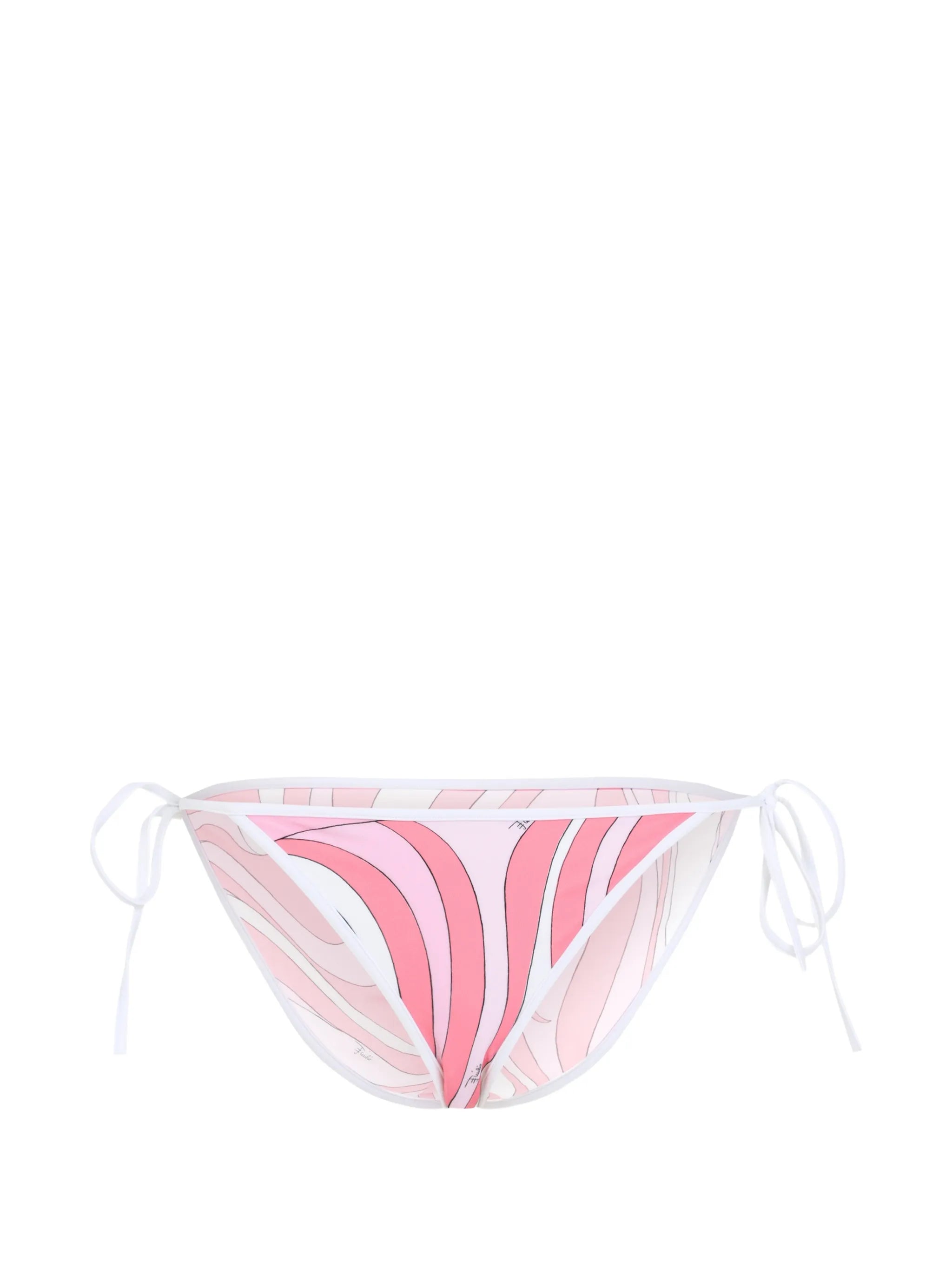 Marmo-print side-tie bikini bottoms