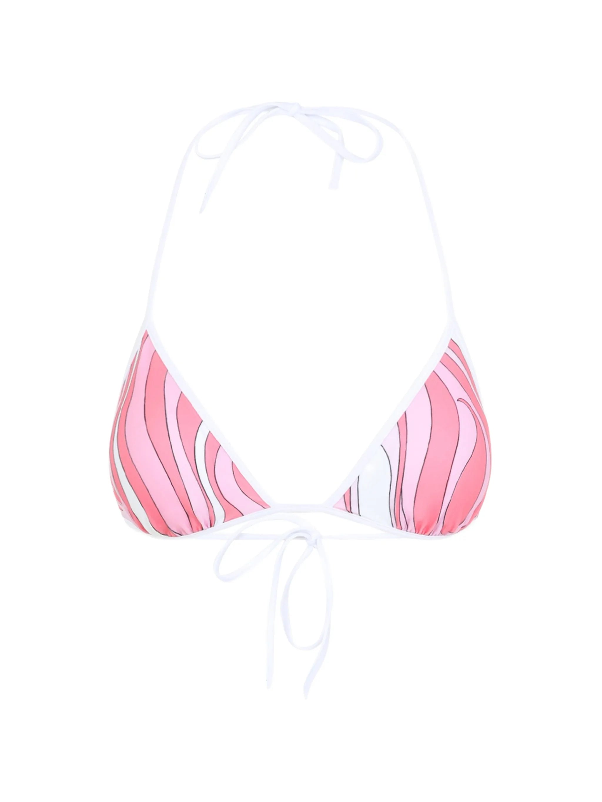 Iride-print triangle bikini top