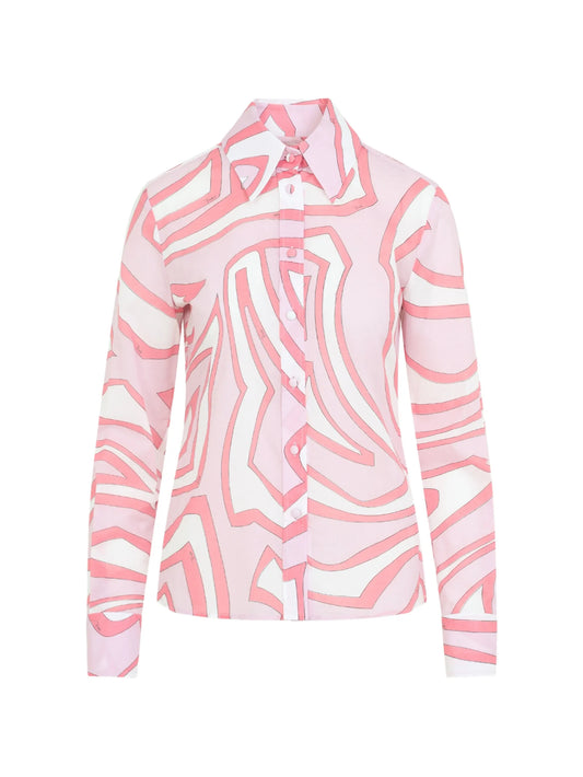 Iride-print cotton shirt