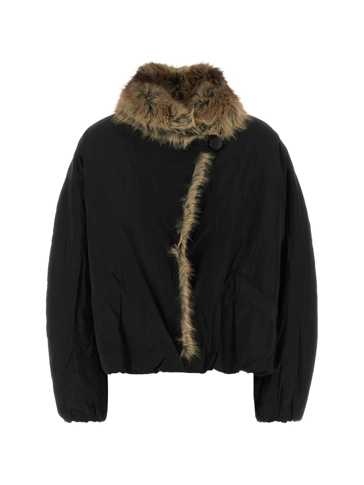 Charone technical jacket with faux-fur collar