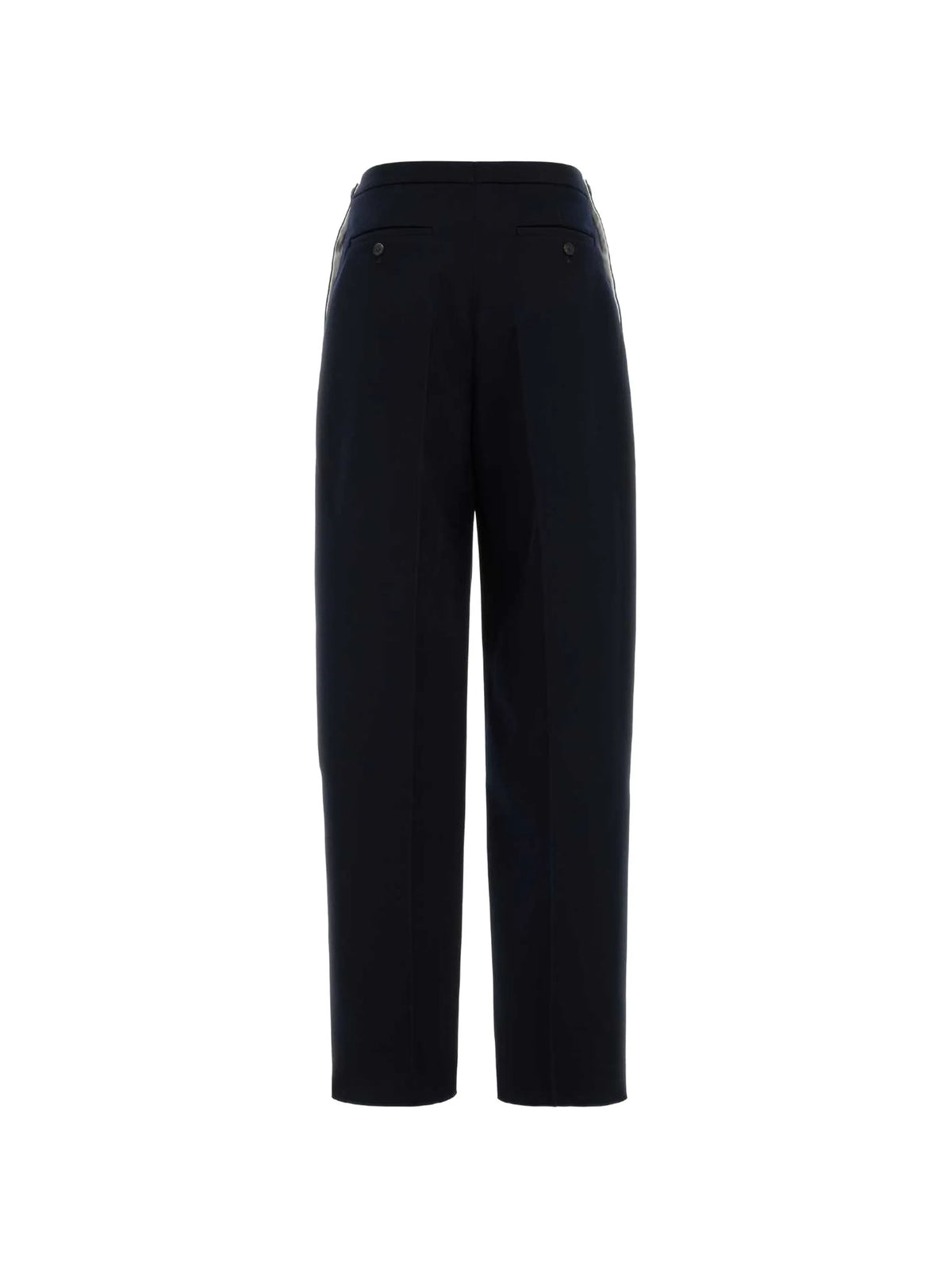 button-detailing virgin-wool straight trousers