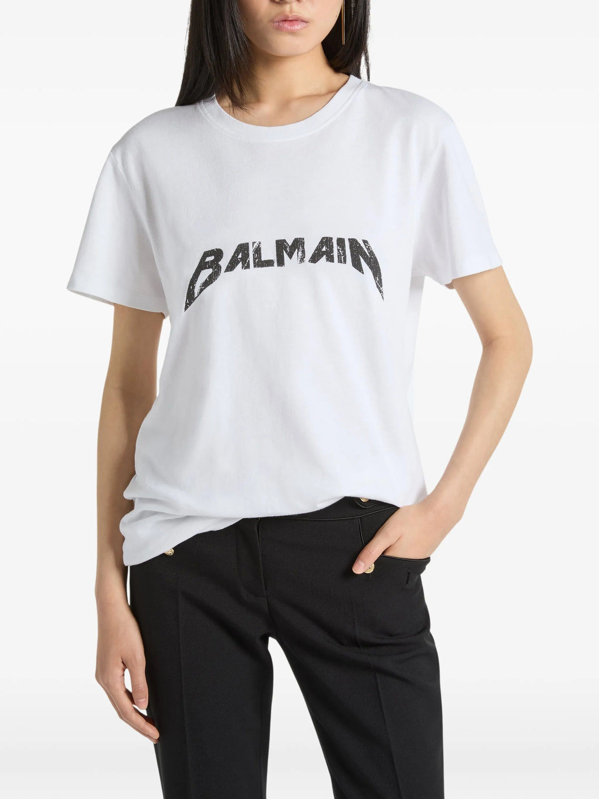 T-shirt with Balmain Band print