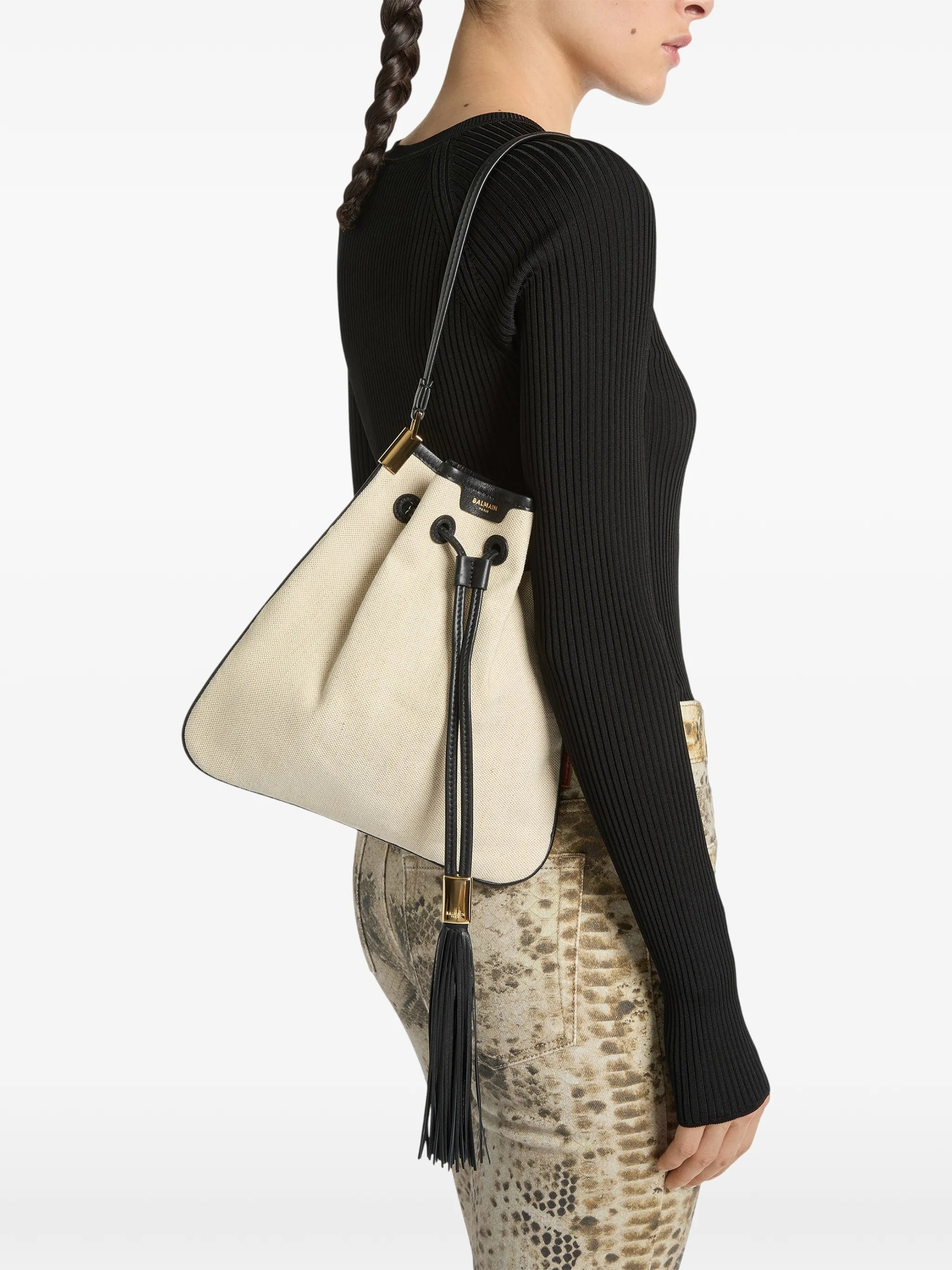 Hacienda medium bag in canvas and leather