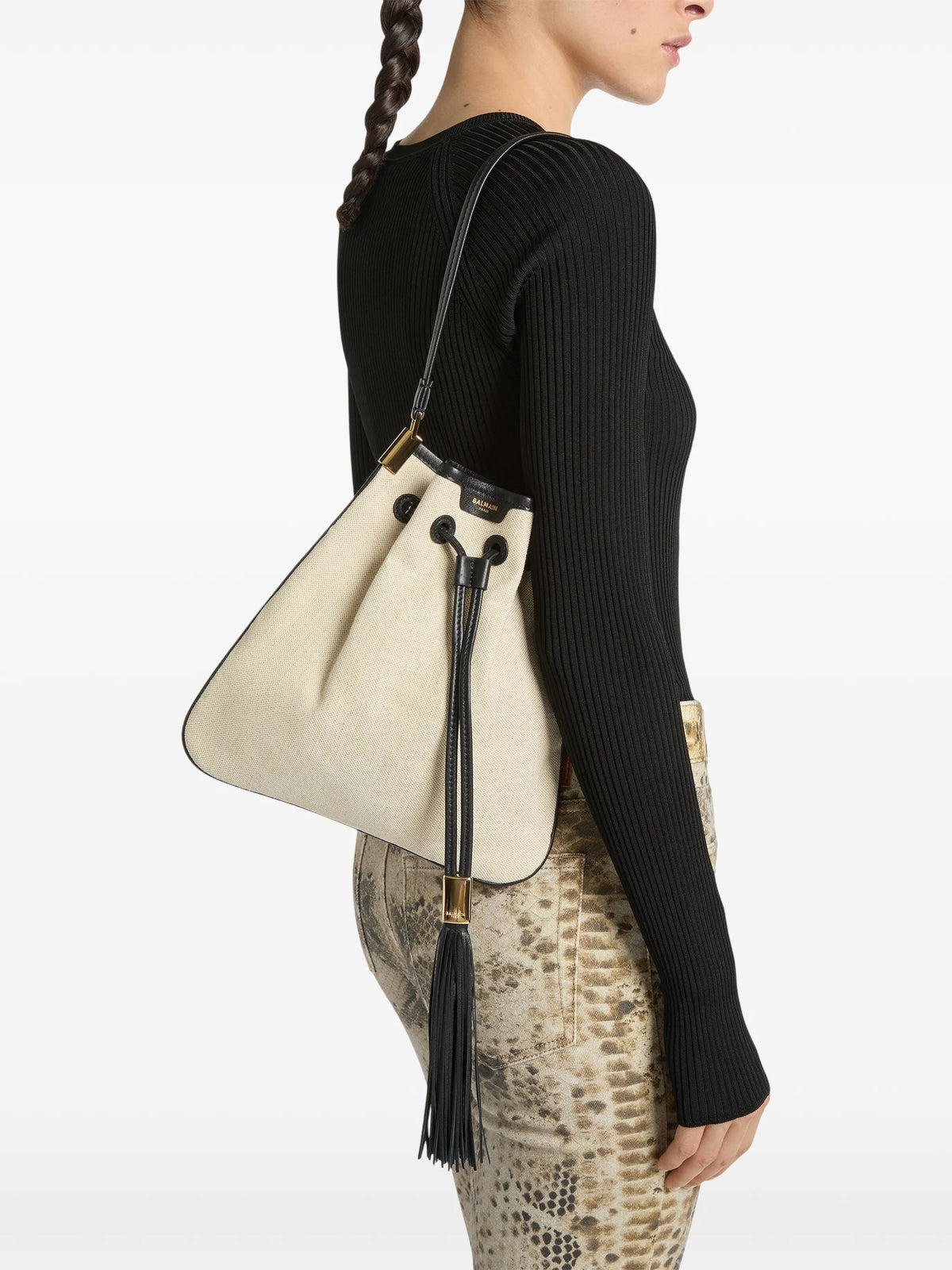 Hacienda medium bag in canvas and leather
