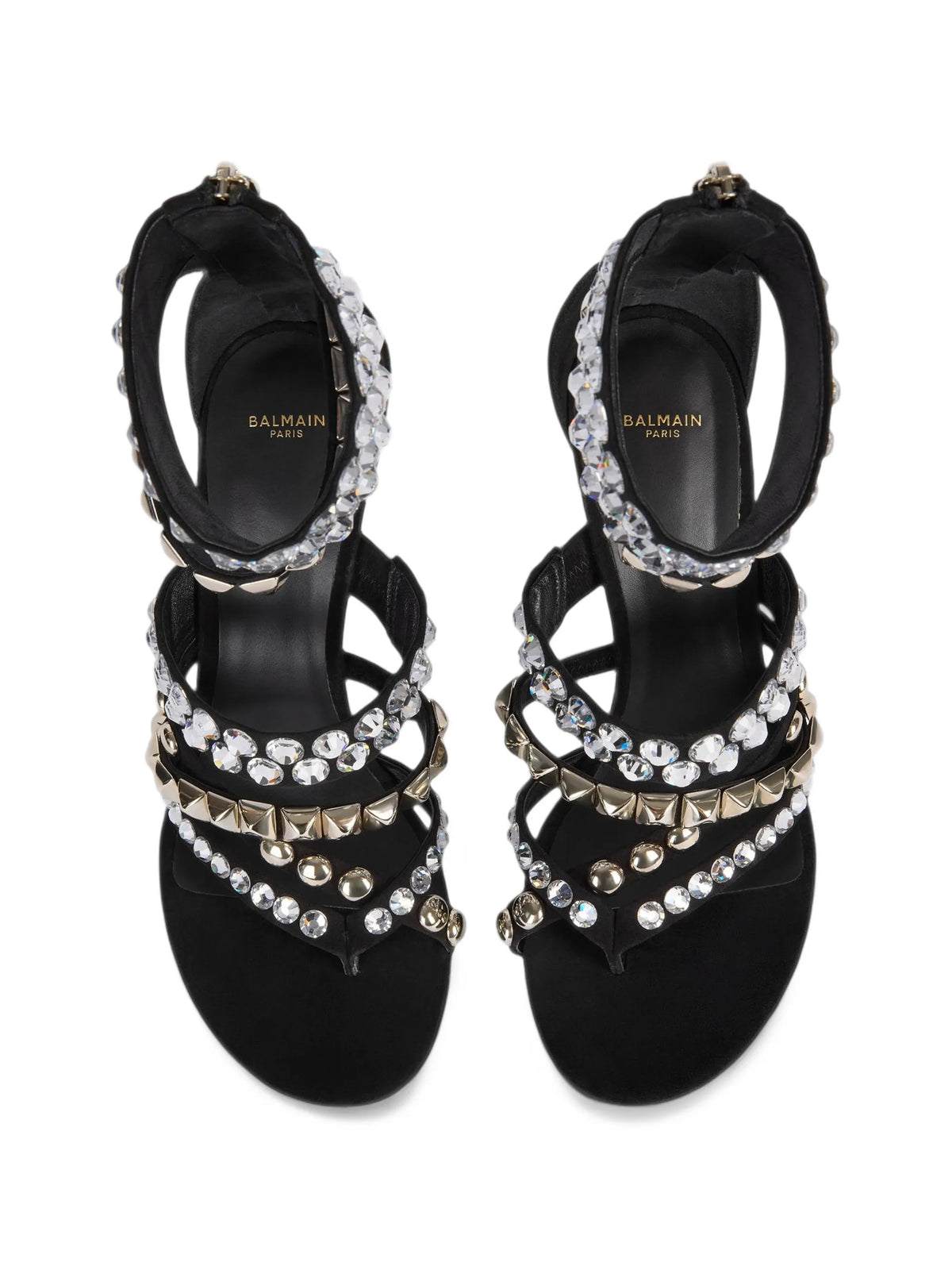 studded suede toe-post sandals