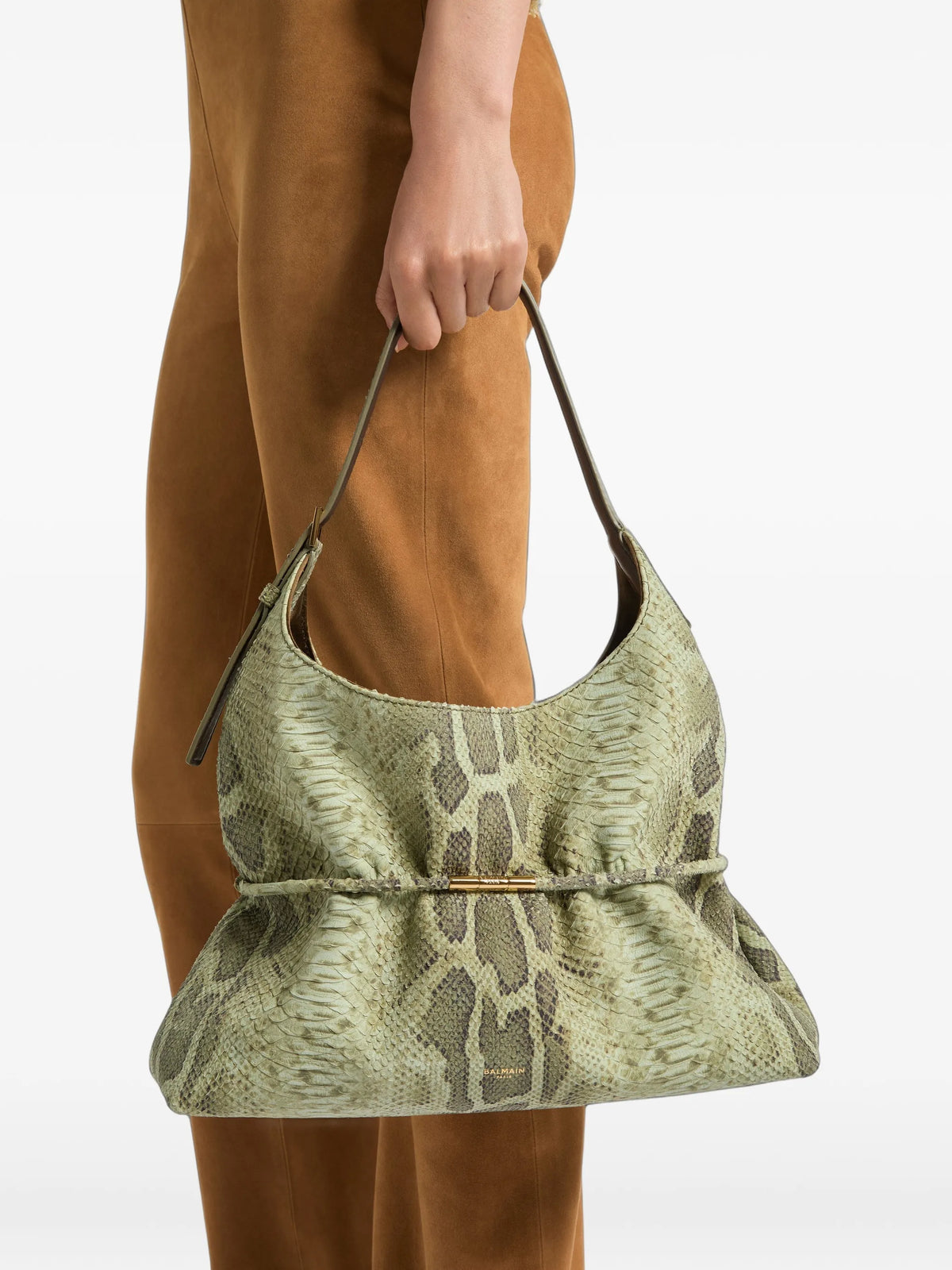 Sphynx medium bag in python-effect suede