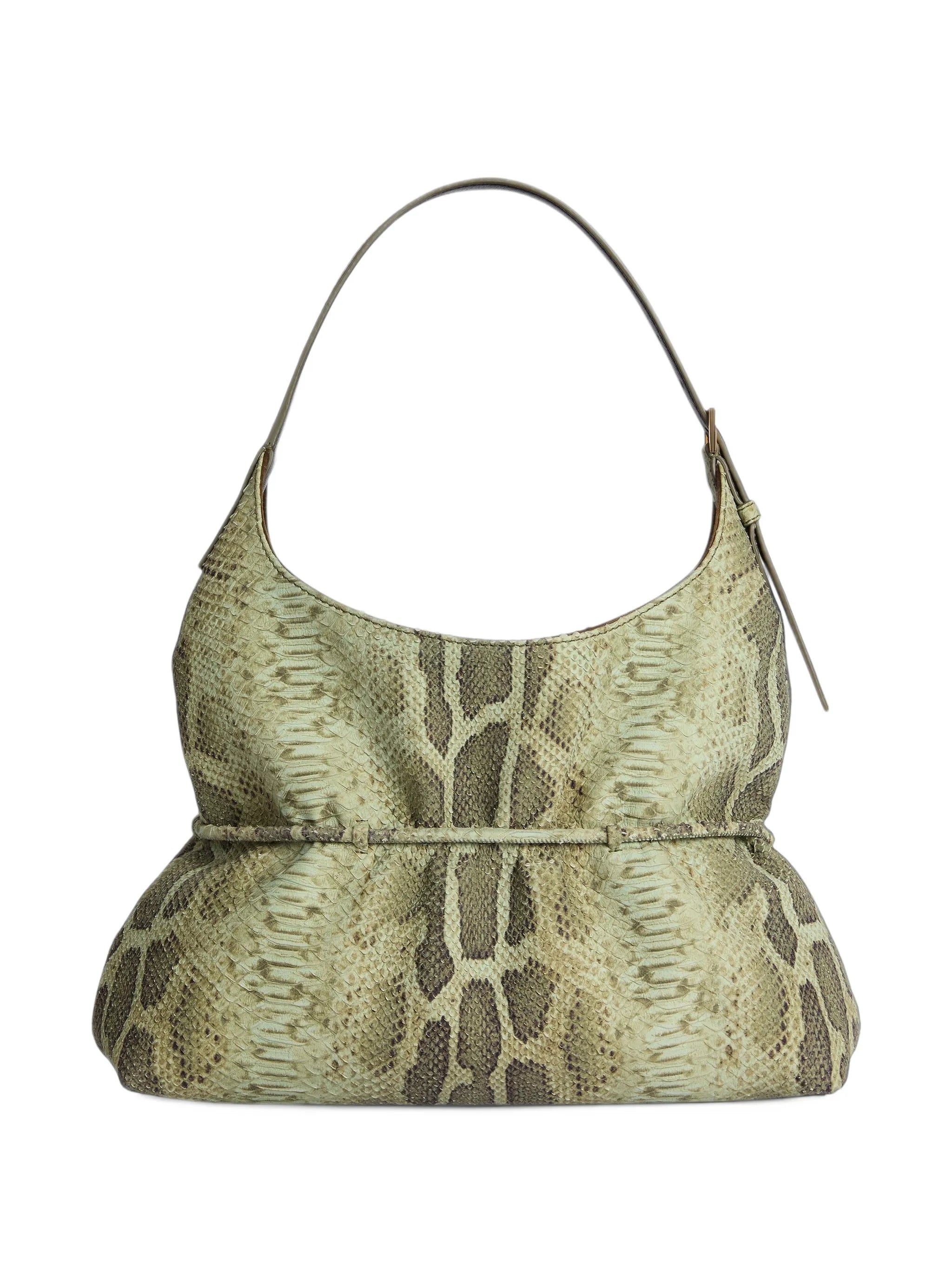 Sphynx medium bag in python-effect suede