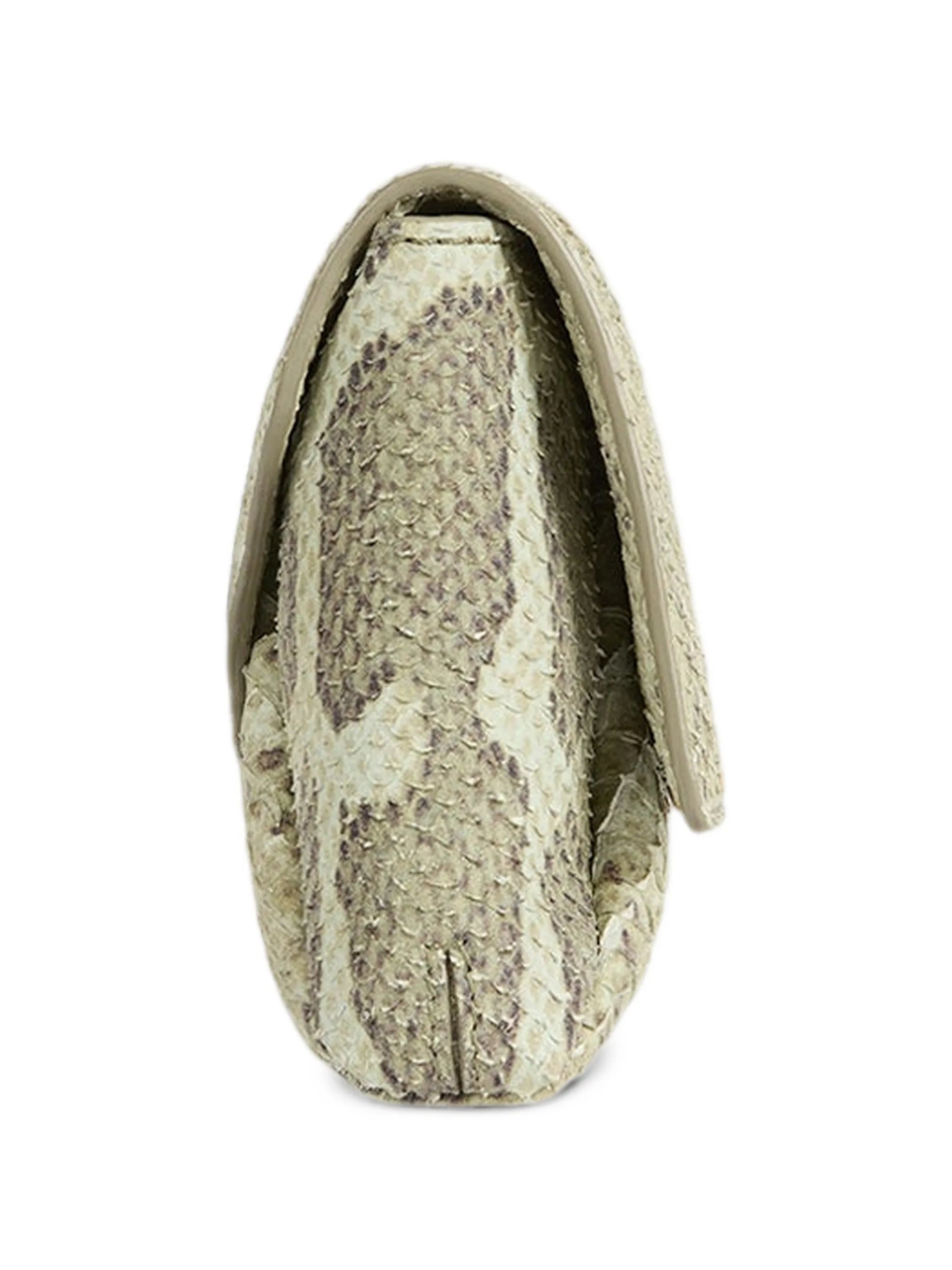 small clutch bag in python-effect suede