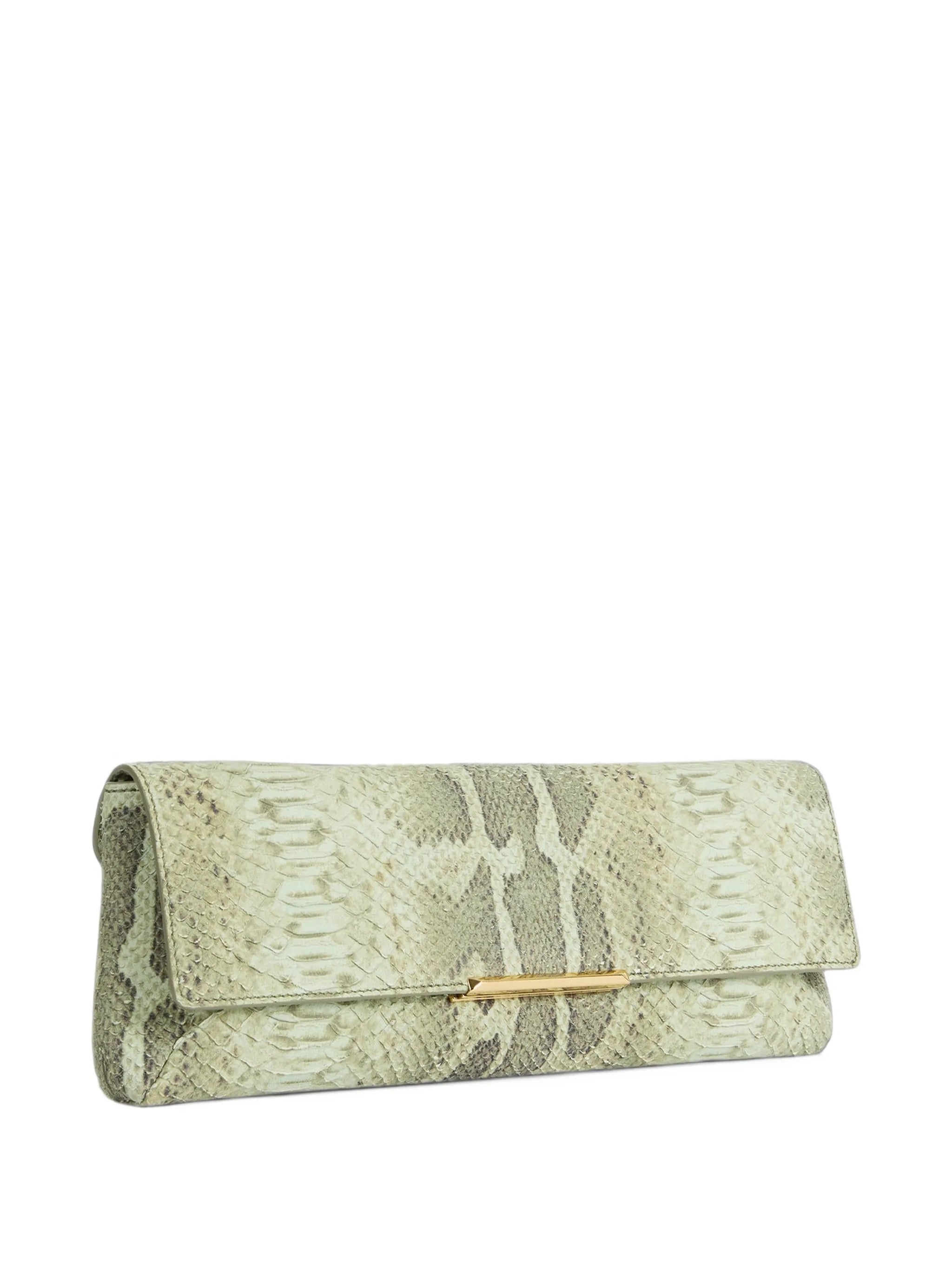 small clutch bag in python-effect suede